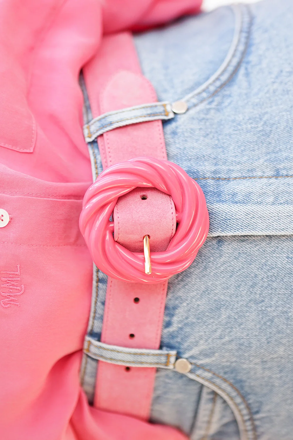CEINTURE TORSADE SUEDE PINK - Image 3