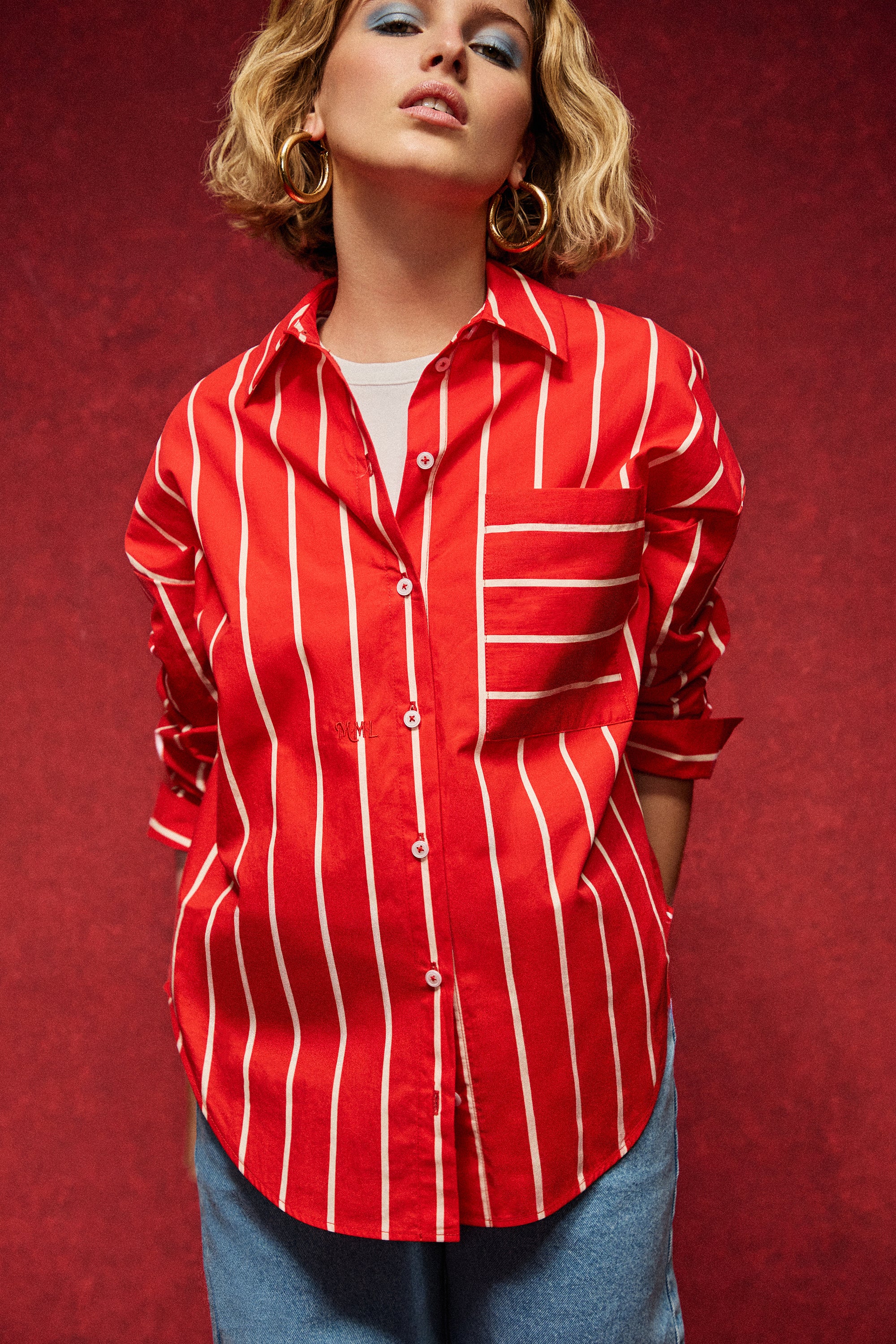 CHEMISE OMER RAYURES ROUGE - Image 5