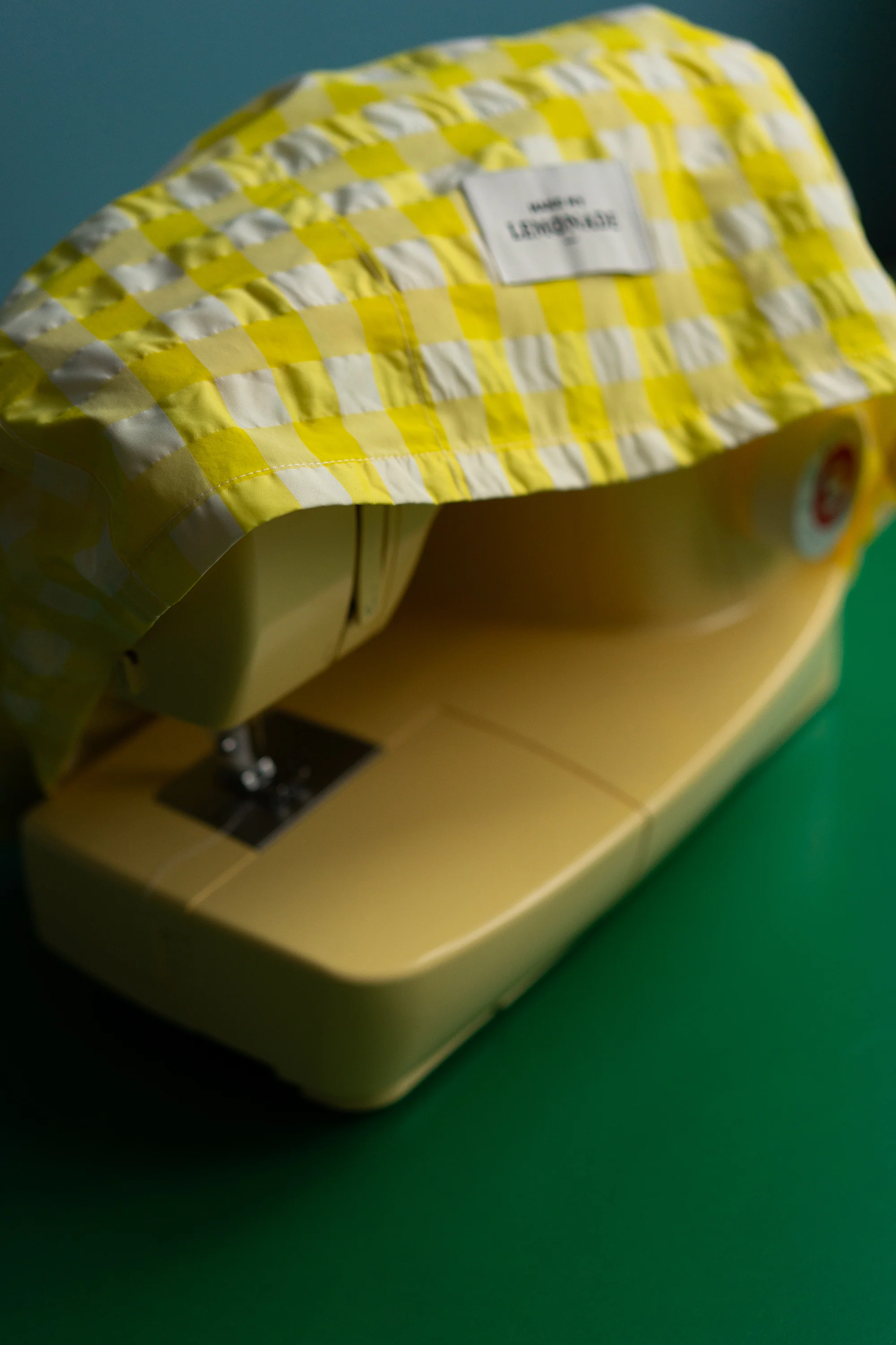 HOUSSE DE MACHINE A COUDRE VICHY JAUNE - Image 3