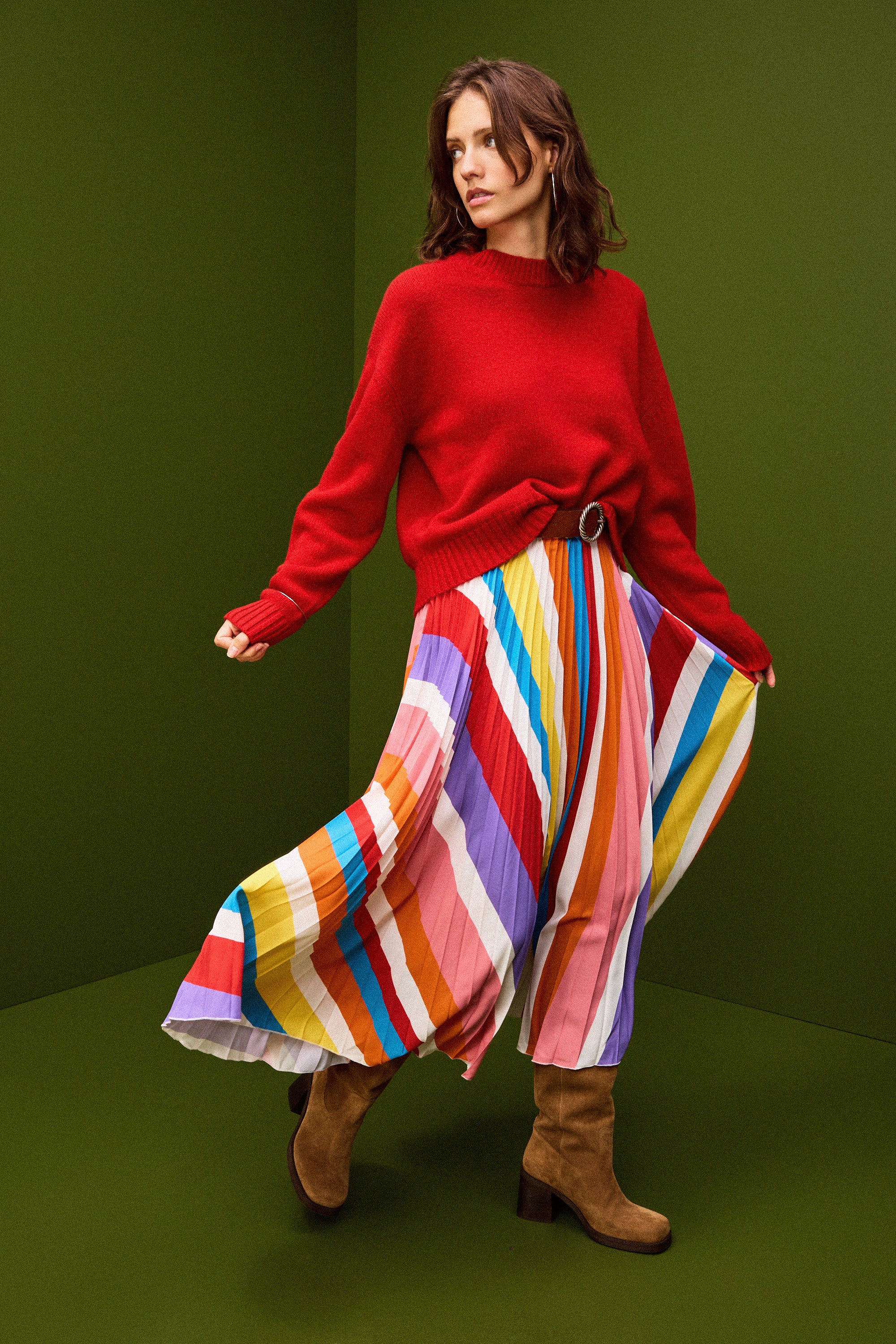 JUPE PAULA RAYURES MULTICO - Image 4