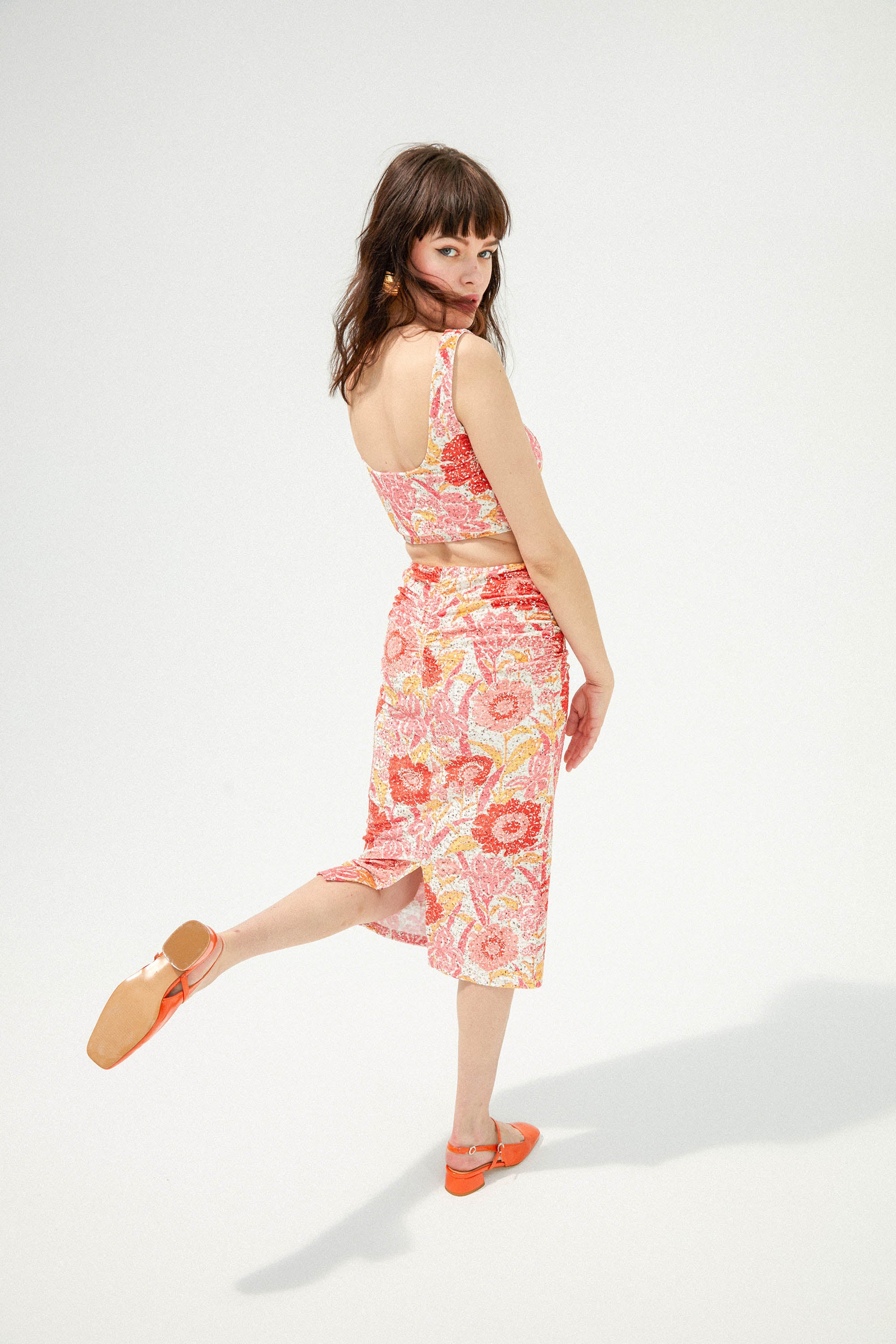 JUPE VIVI SEQUIN IRIS COQUELICOT - Image 6