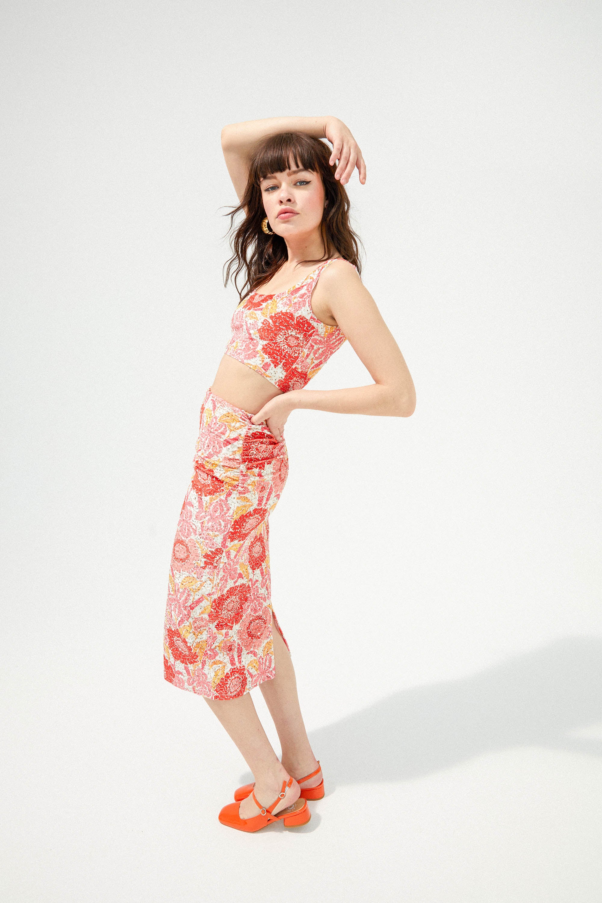 JUPE VIVI SEQUIN IRIS COQUELICOT - Image 7