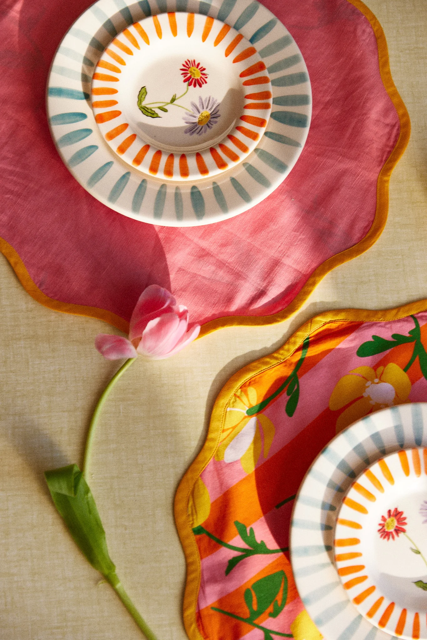 LOT D'ASSIETTES ROSA ORANGE - Image 4