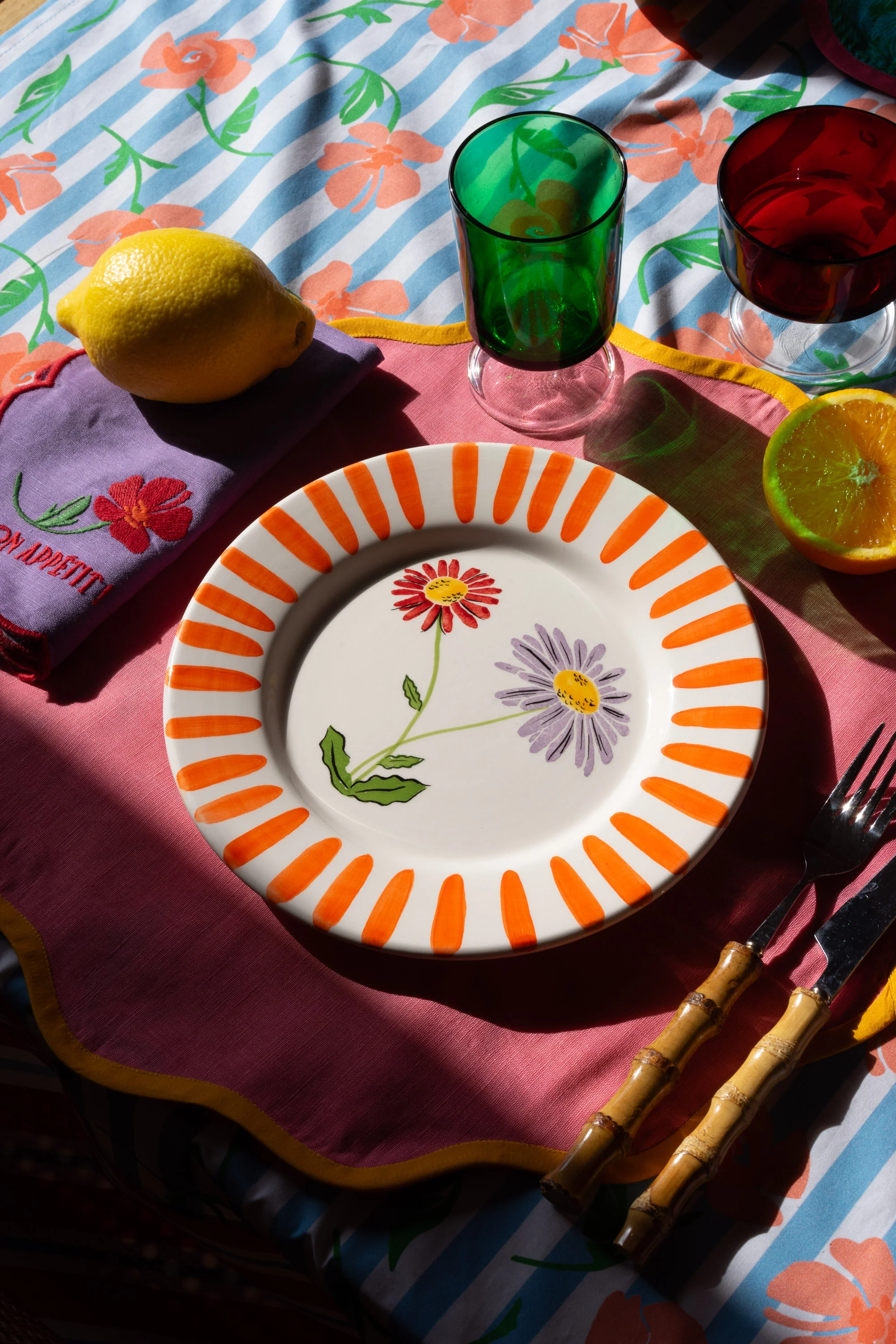LOT D'ASSIETTES ROSALIE ORANGE