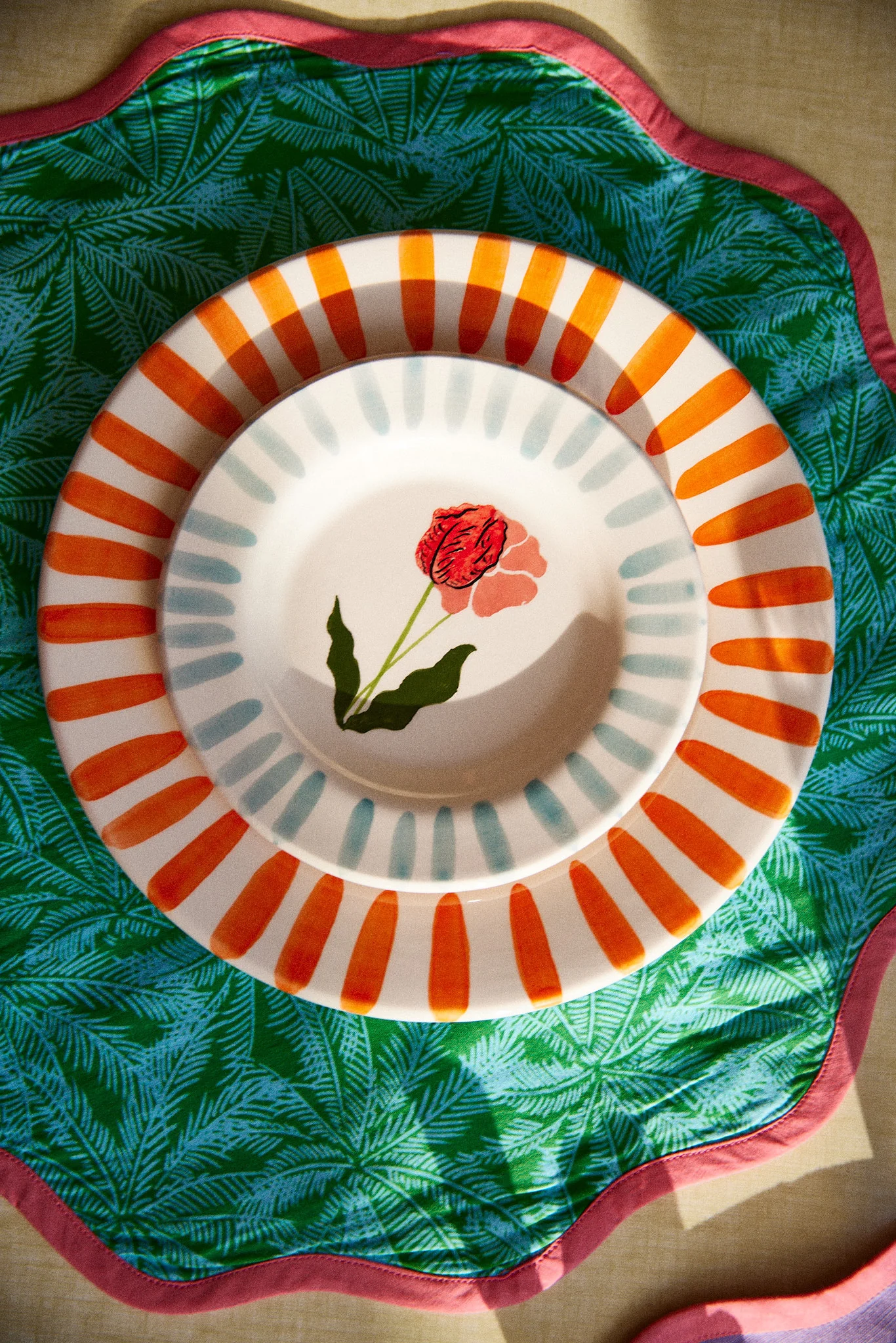 LOT D'ASSIETTES ROSALIE ORANGE - Image 5