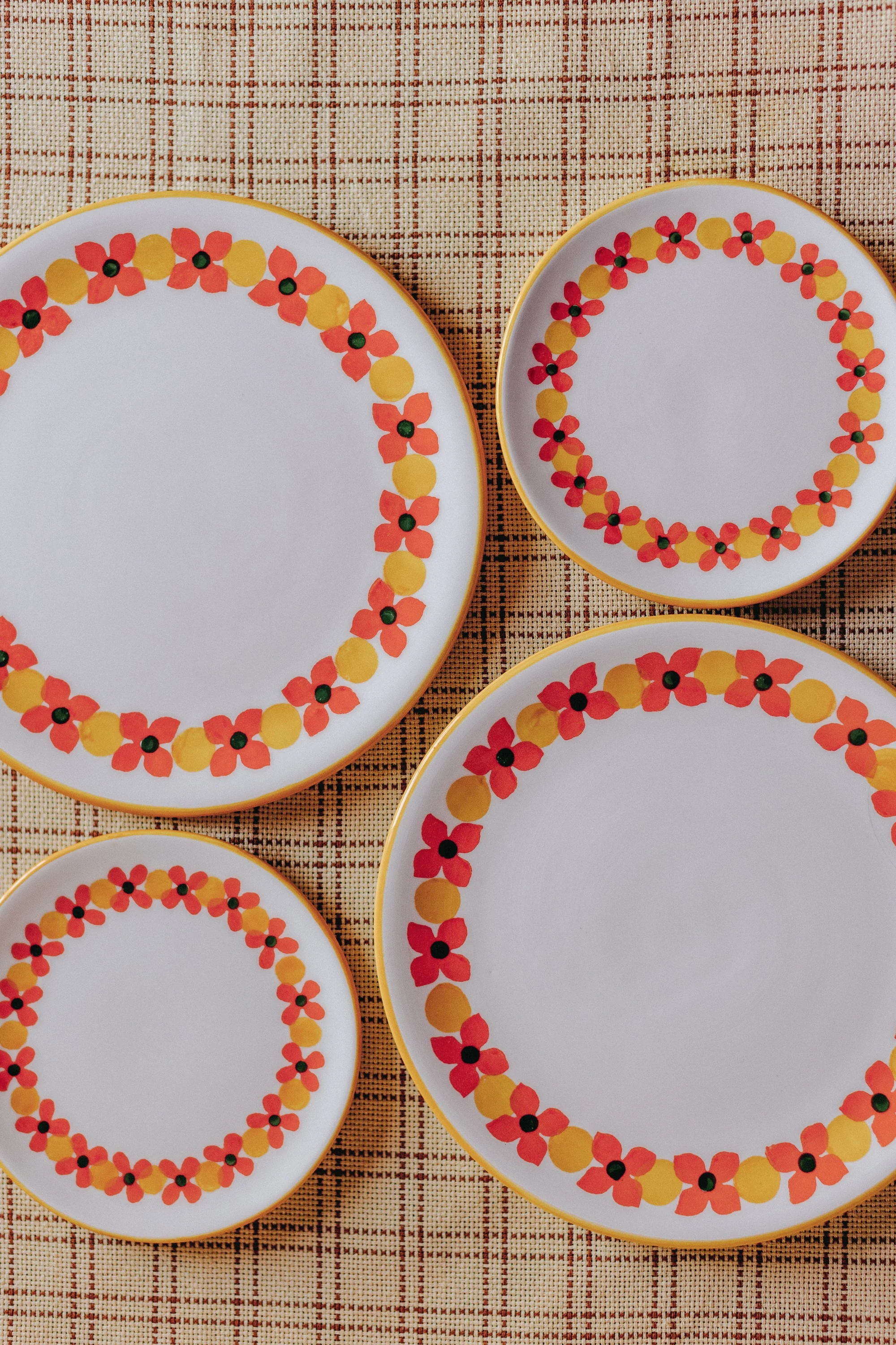 LOT DE 2 ASSIETTES ELIZA PĂQUERETTES ORANGE - Image 5