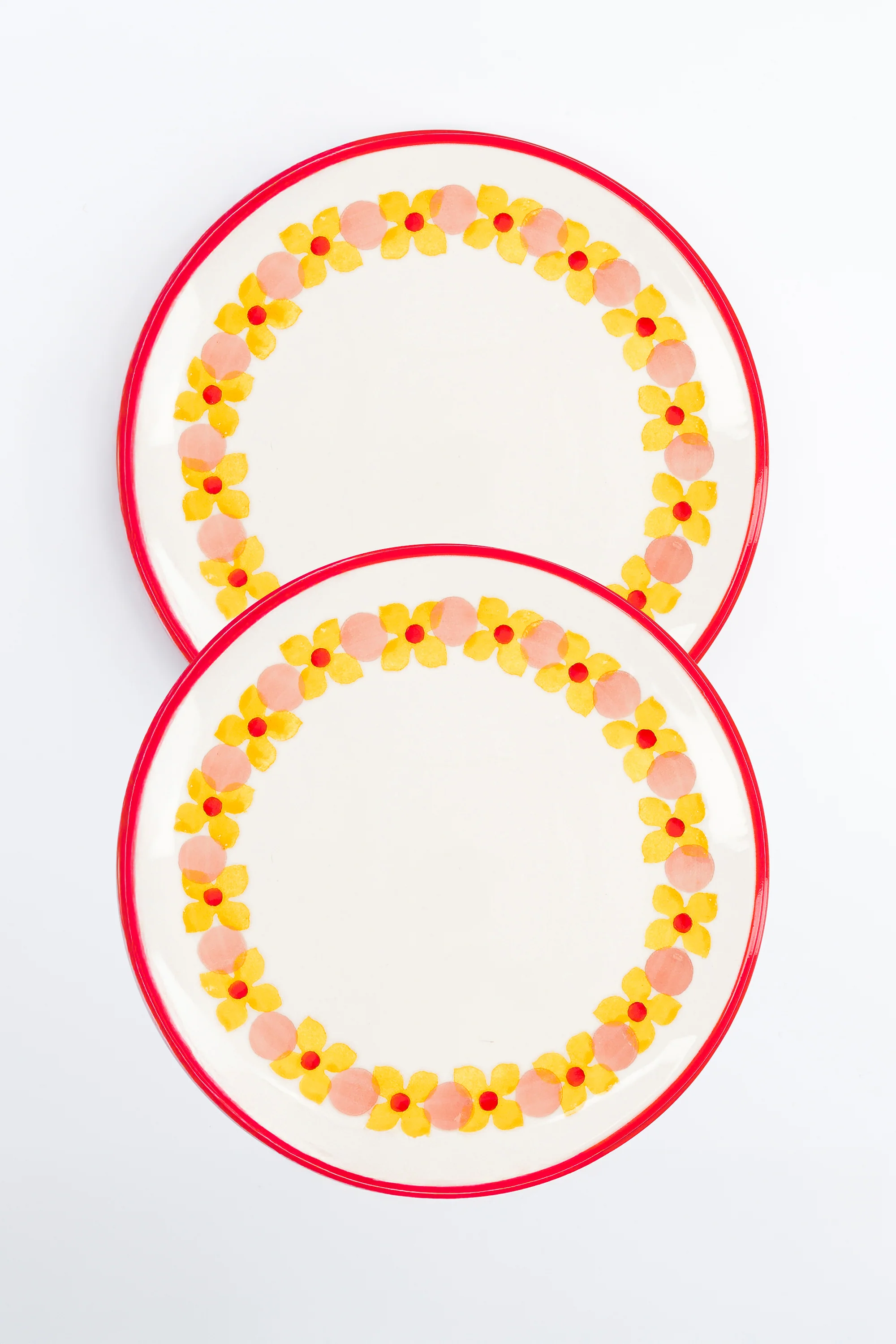 LOT DE 2 ASSIETTES ELIZA PÂQUERETTES ROSE - Image 2