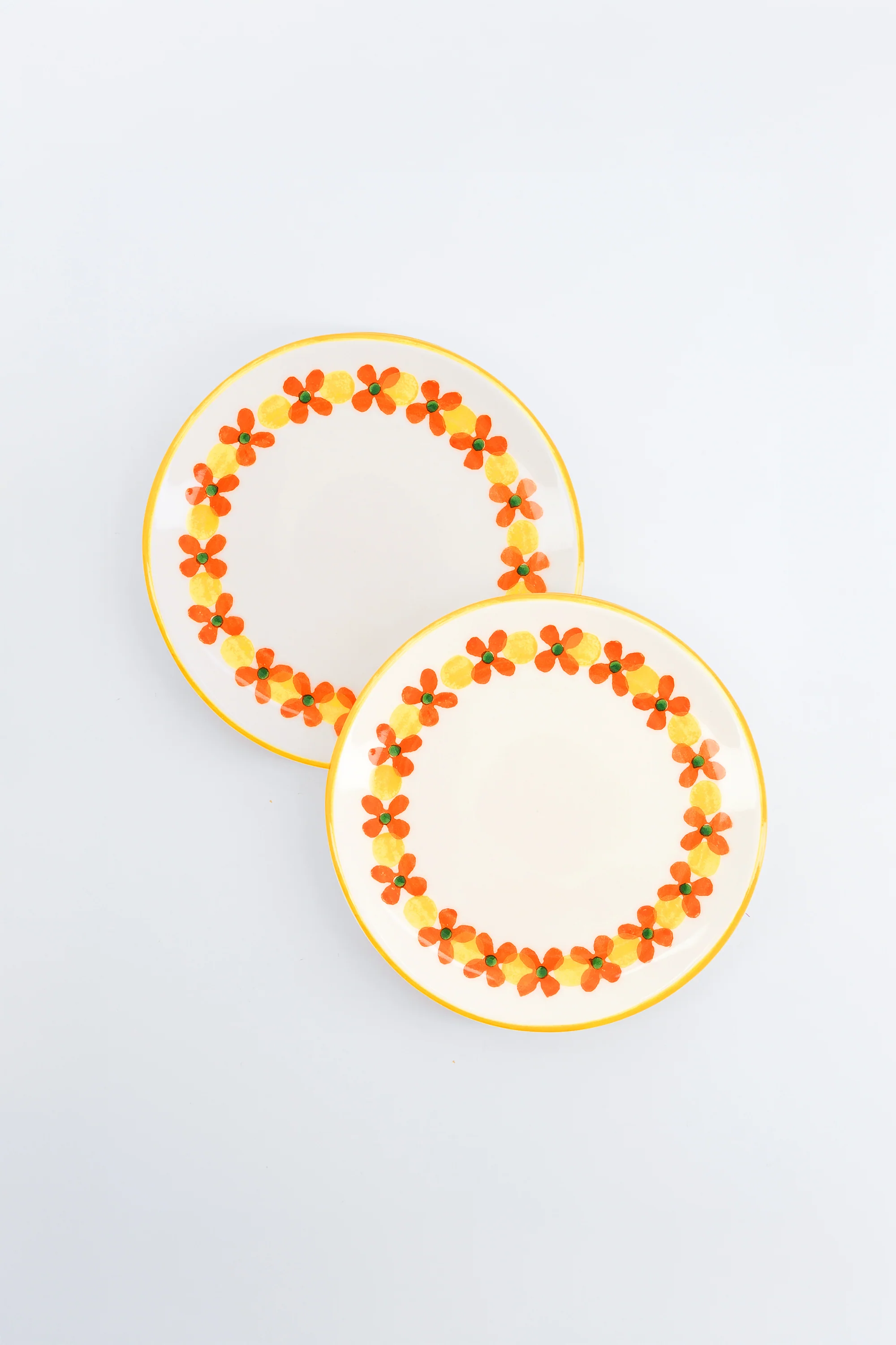LOT DE 2 ASSIETTES ELIZE PÂQUERETTES ORANGE - Image 2