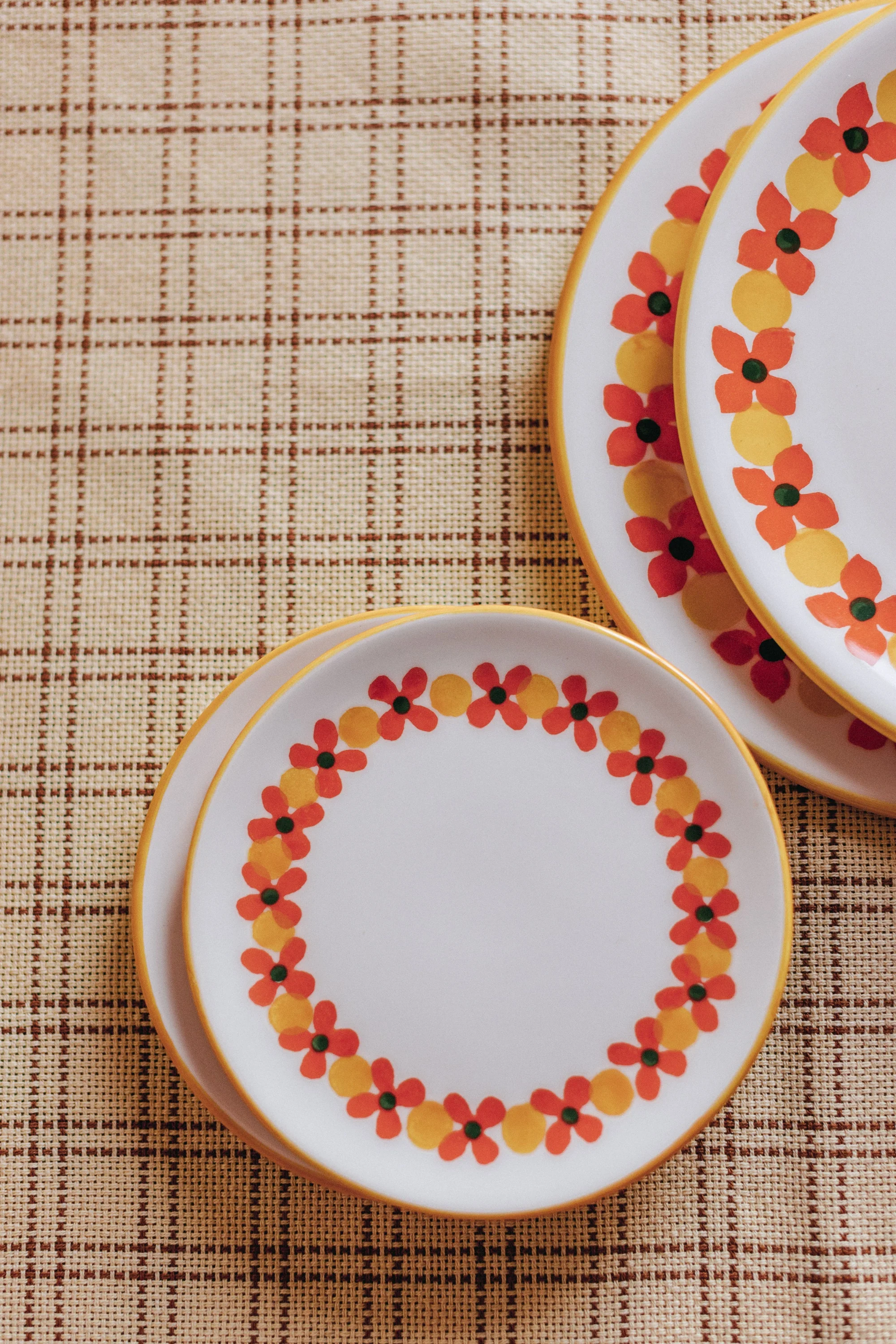 LOT DE 2 ASSIETTES ELIZE PÂQUERETTES ORANGE - Image 4