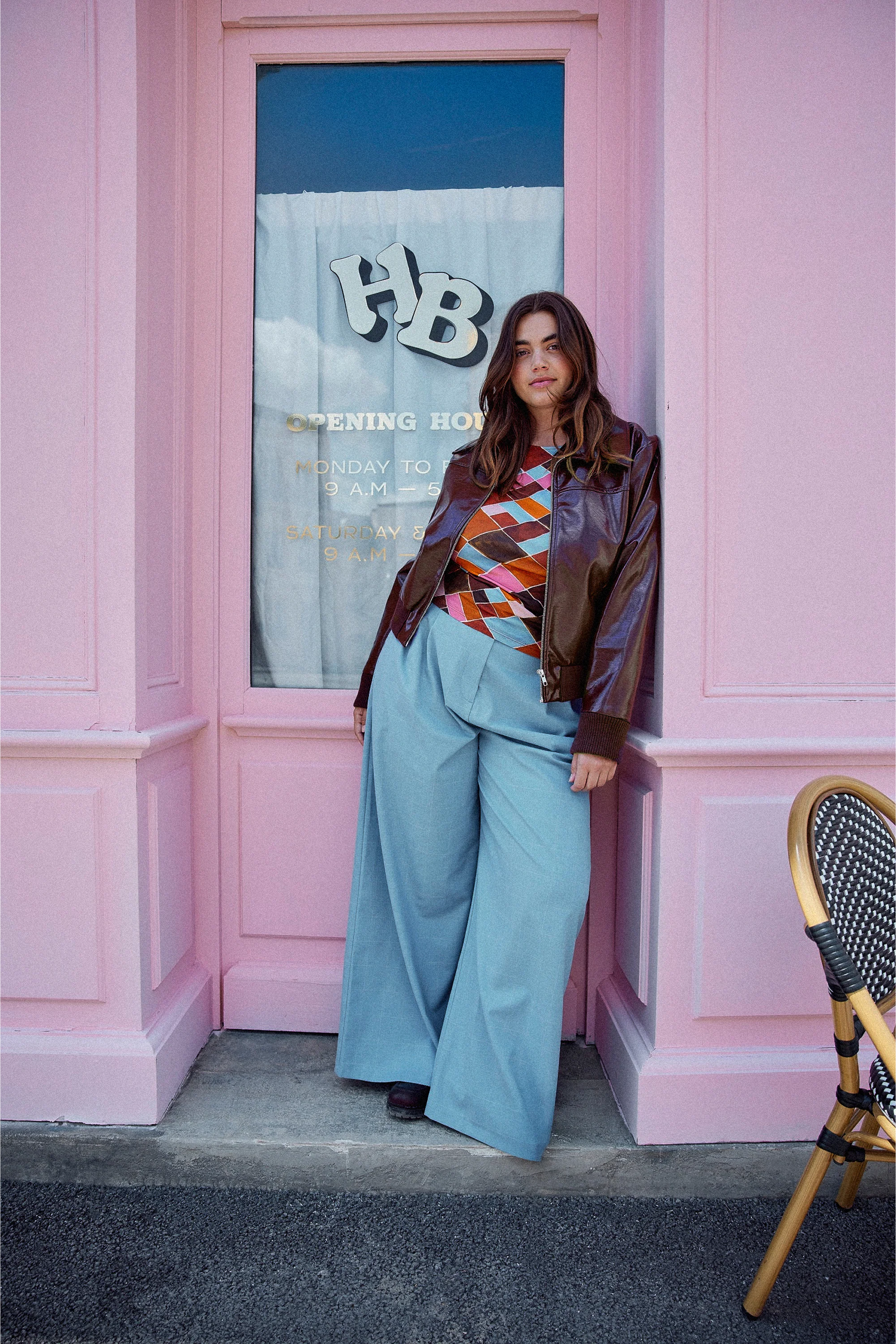 PANTALON HARYA BLEU A CARREAUX - Image 2