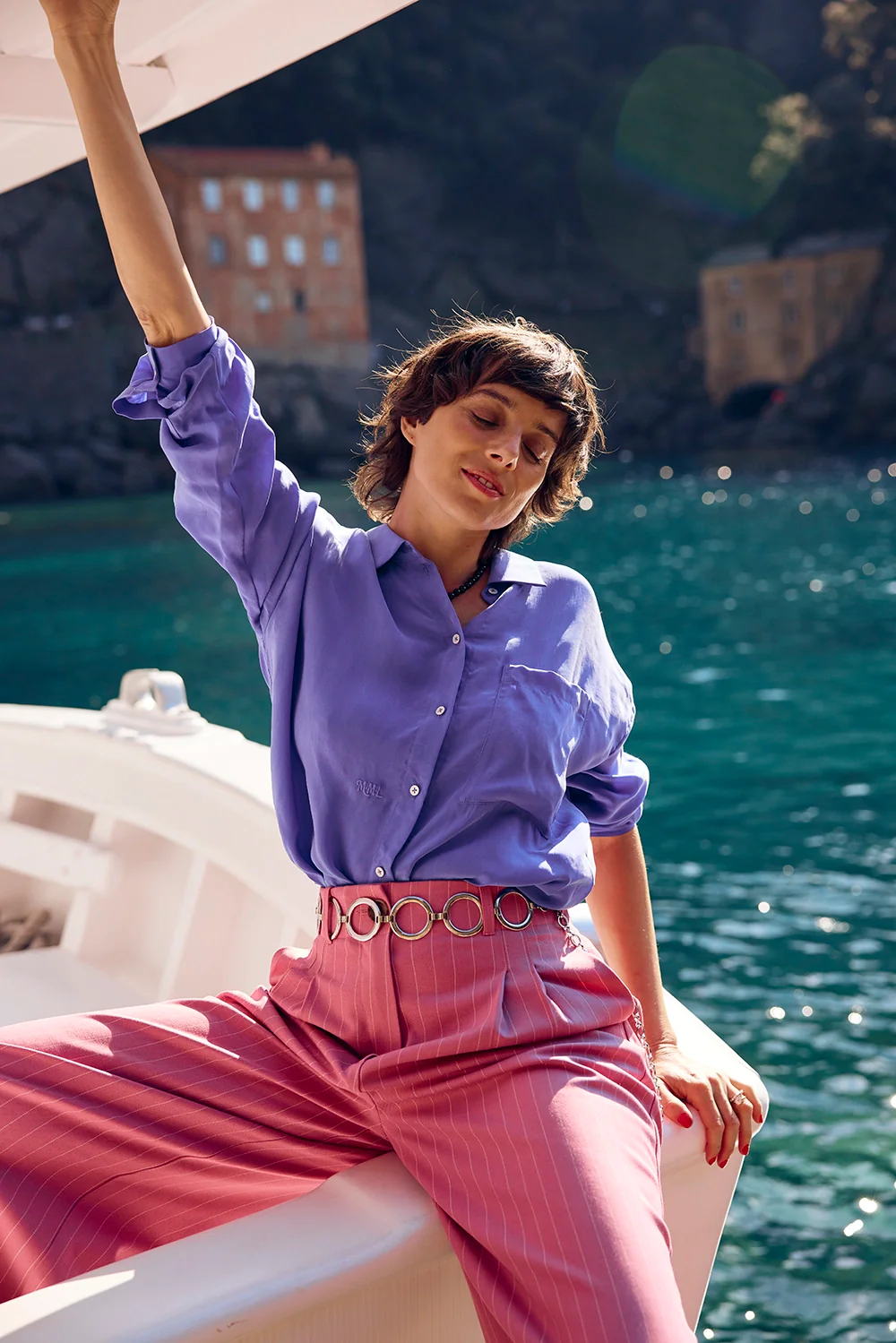 PANTALON HARYA RAYURES ROSE - Image 7