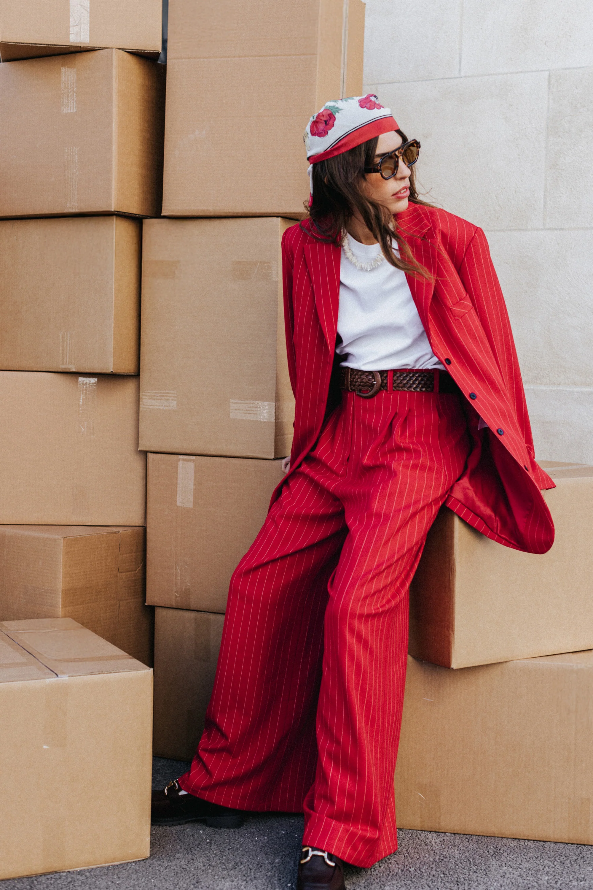 PANTALON HARYA TENNIS ROUGE - Image 3