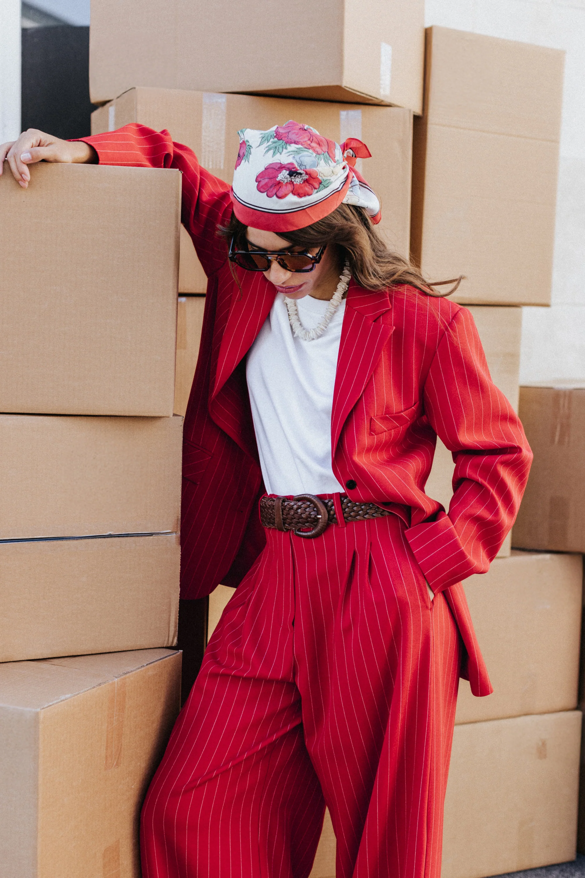 PANTALON HARYA TENNIS ROUGE - Image 4