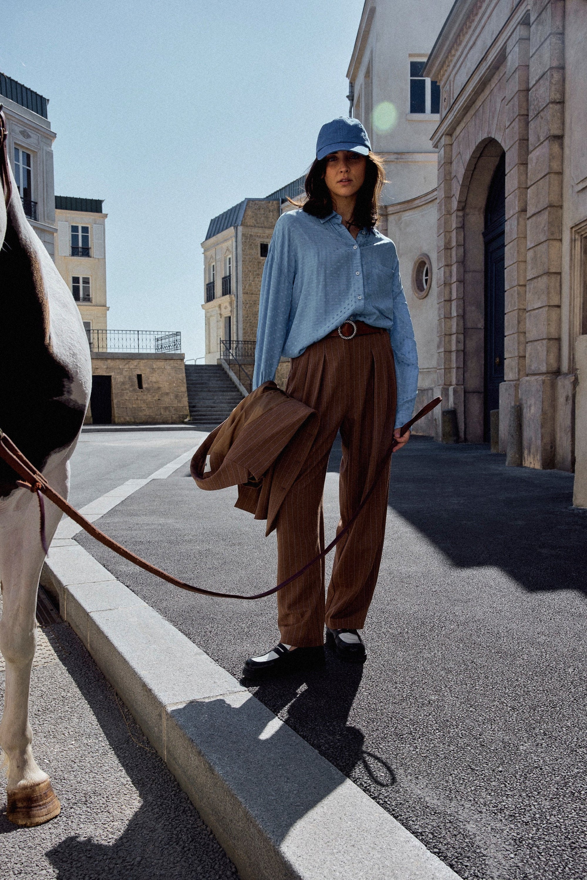 PANTALON NOE MARRON RAYURES - Image 4
