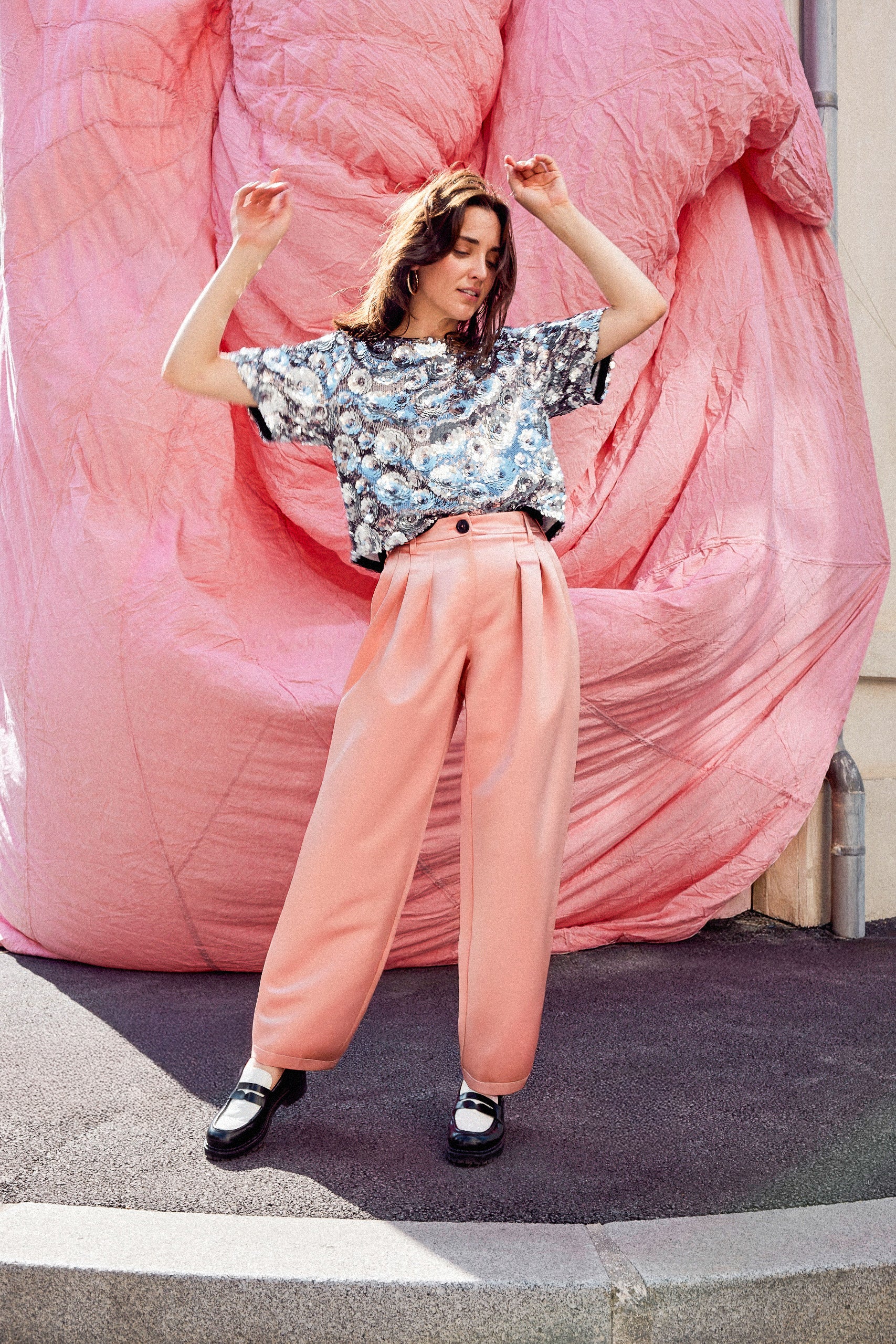 PANTALON NOE SATIN ROSE - Image 3