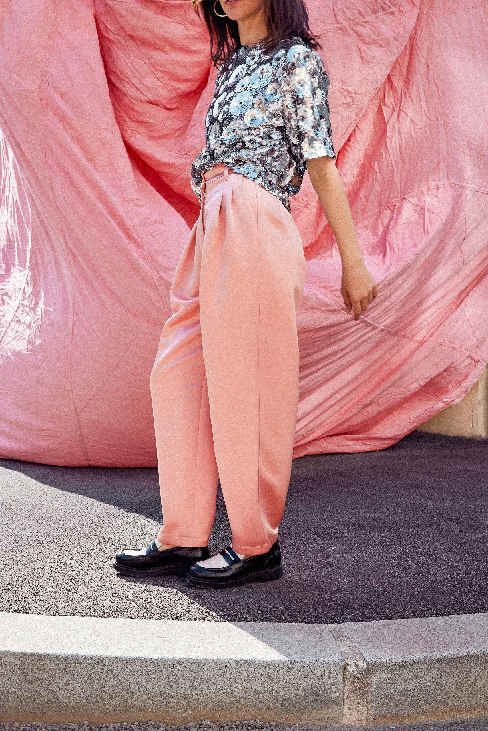 PANTALON NOE SATIN ROSE - Image 4