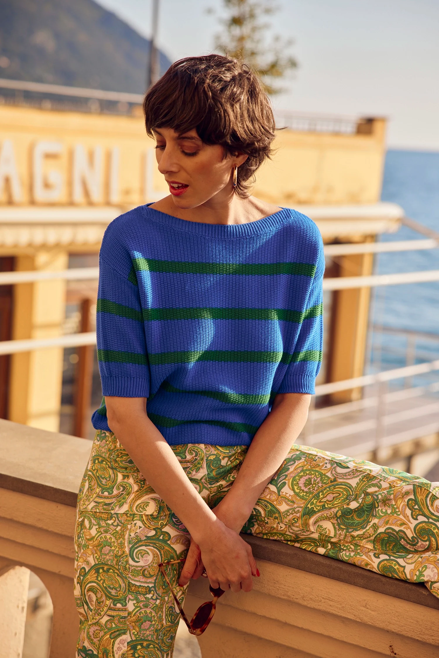 PULL LUCIEN RAYURE BLEU - Image 5