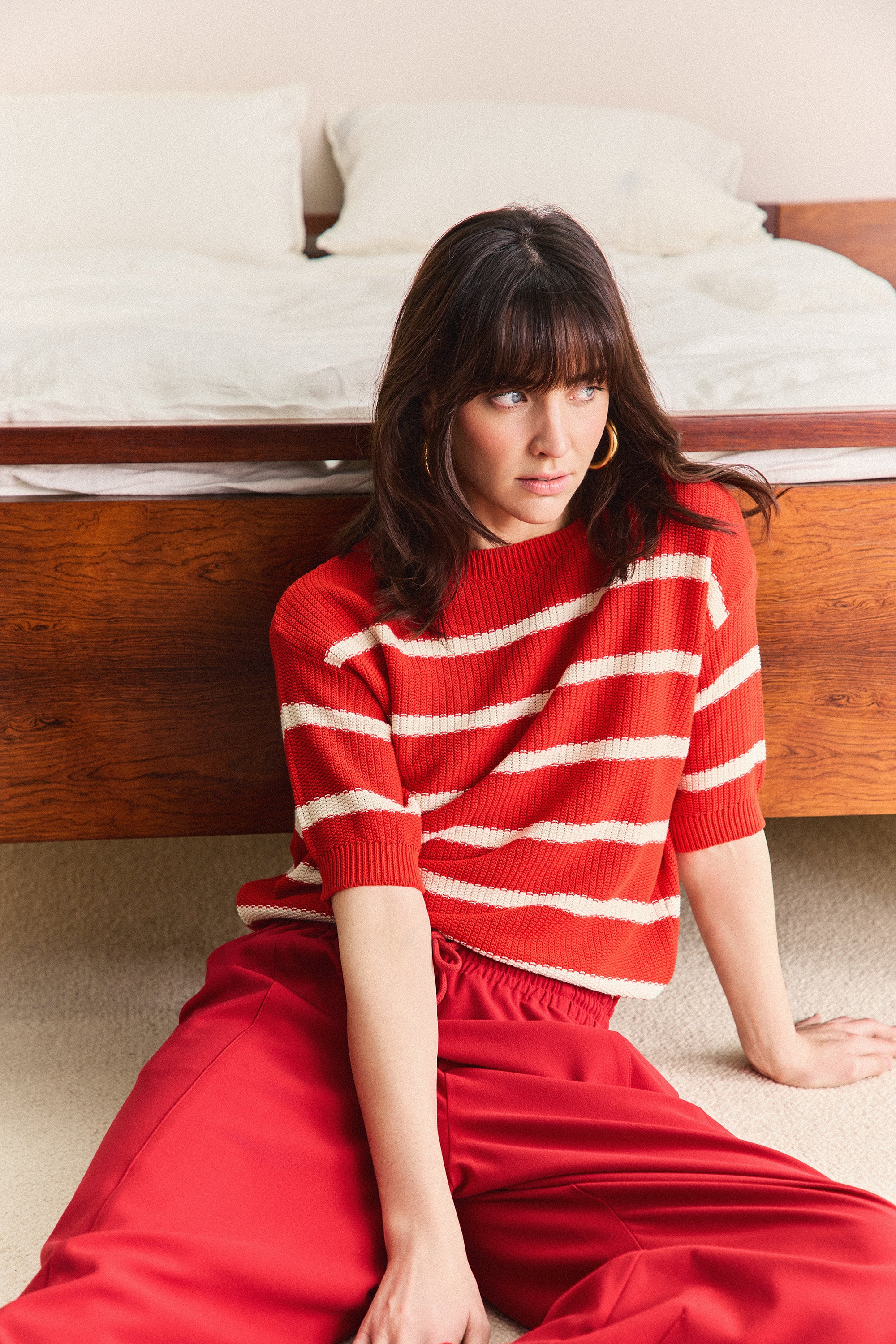PULL LUCIEN RAYURE ROUGE & BLANC - Image 4