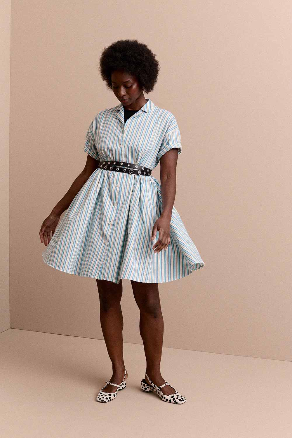 ROBE FRIDA RAYURE BLEU - Image 4