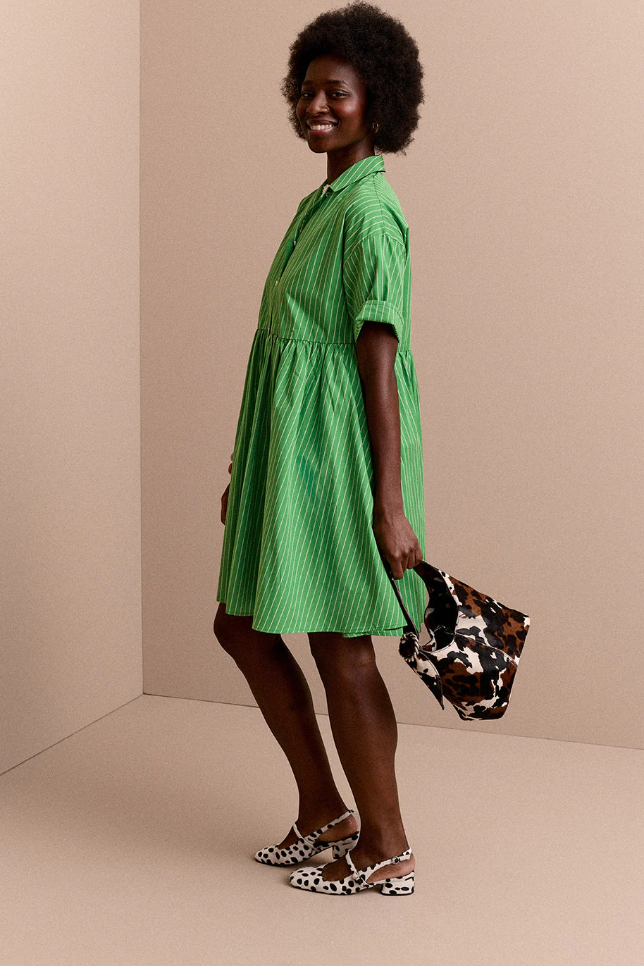 ROBE FRIDA RAYURE TENNIS VERT - Image 4