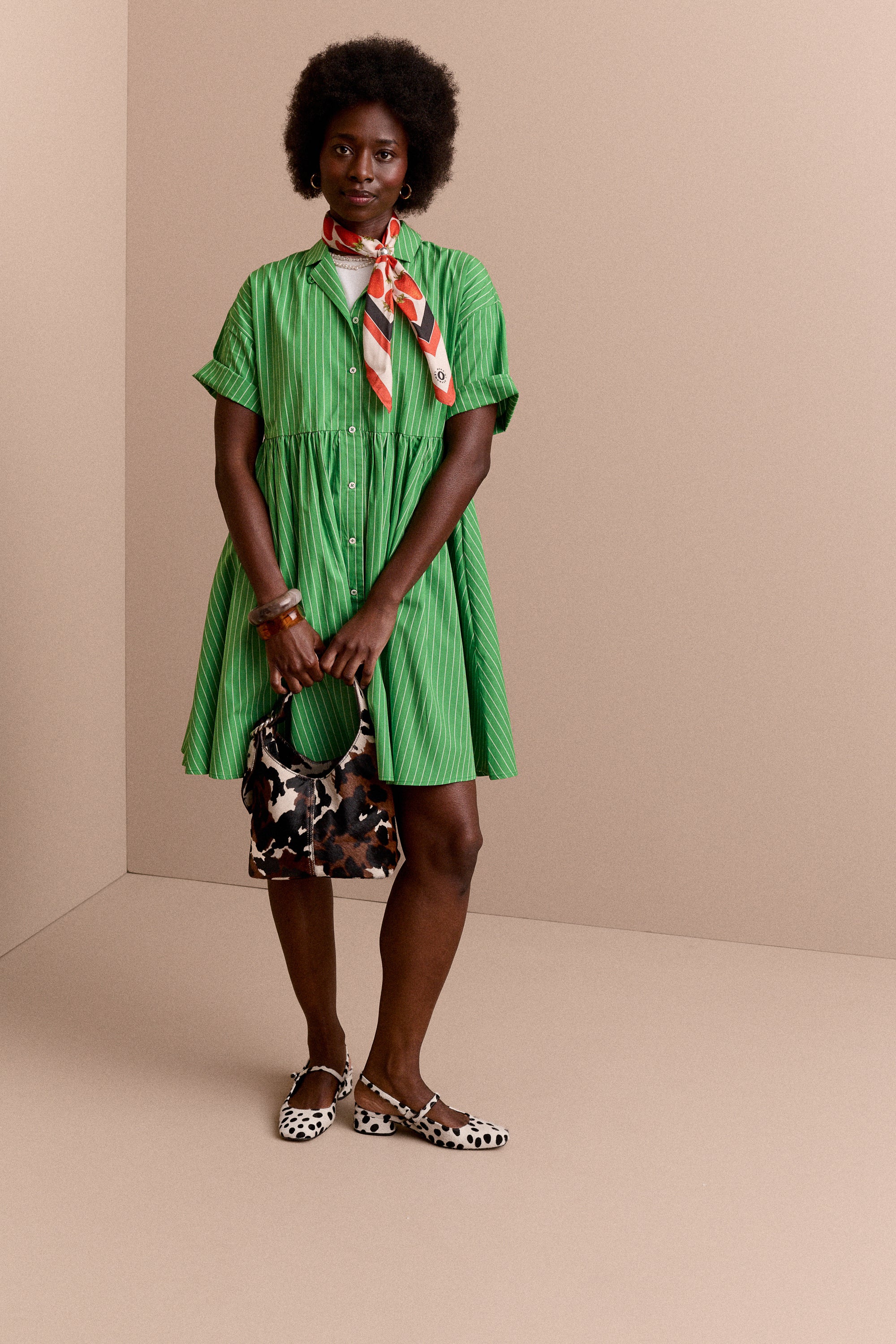 ROBE FRIDA RAYURE TENNIS VERT - Image 8