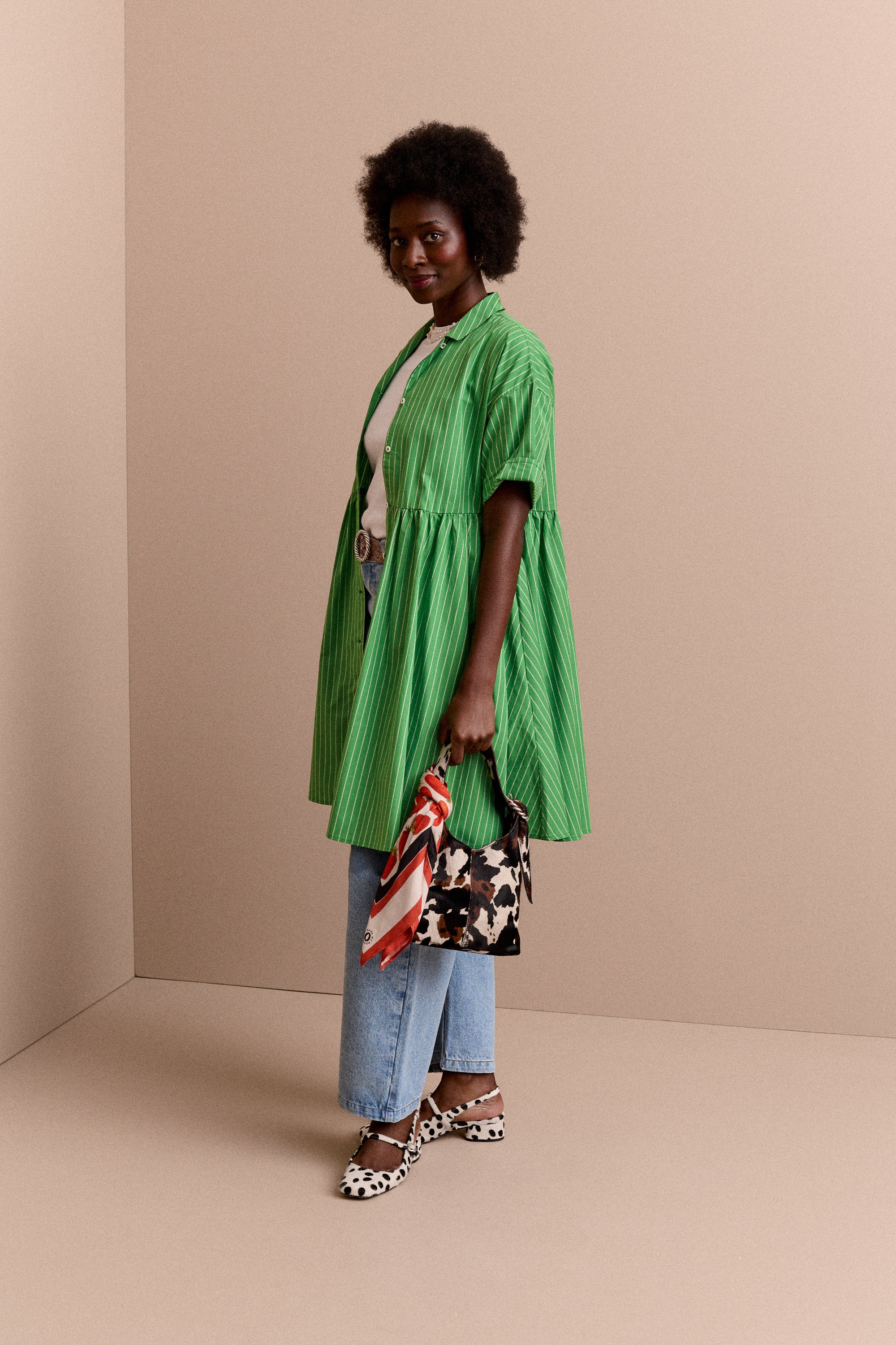ROBE FRIDA RAYURE TENNIS VERT - Image 9