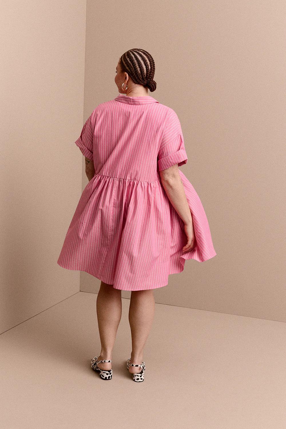 ROBE FRIDA RAYURES ROSES - Image 6