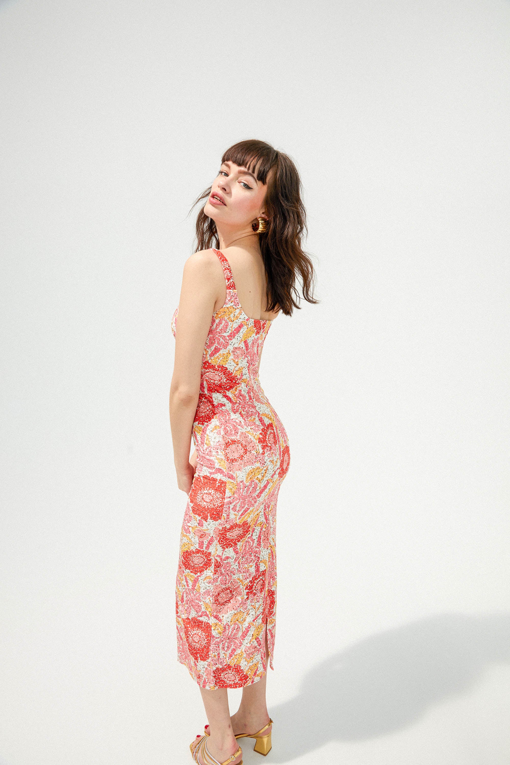 ROBE PENNY SEQUIN IRIS COQUELICOT - Image 8
