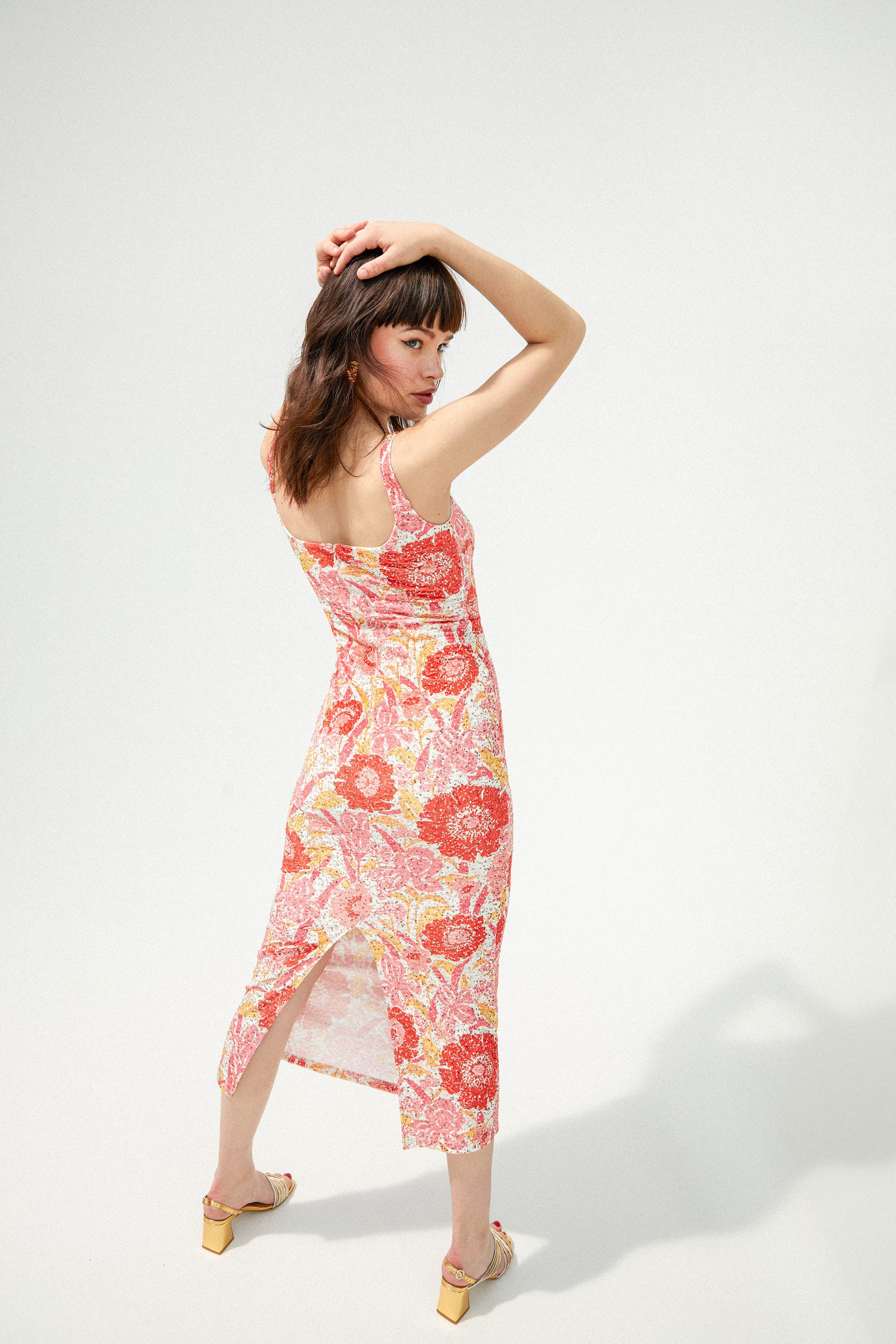 ROBE PENNY SEQUIN IRIS COQUELICOT - Image 9