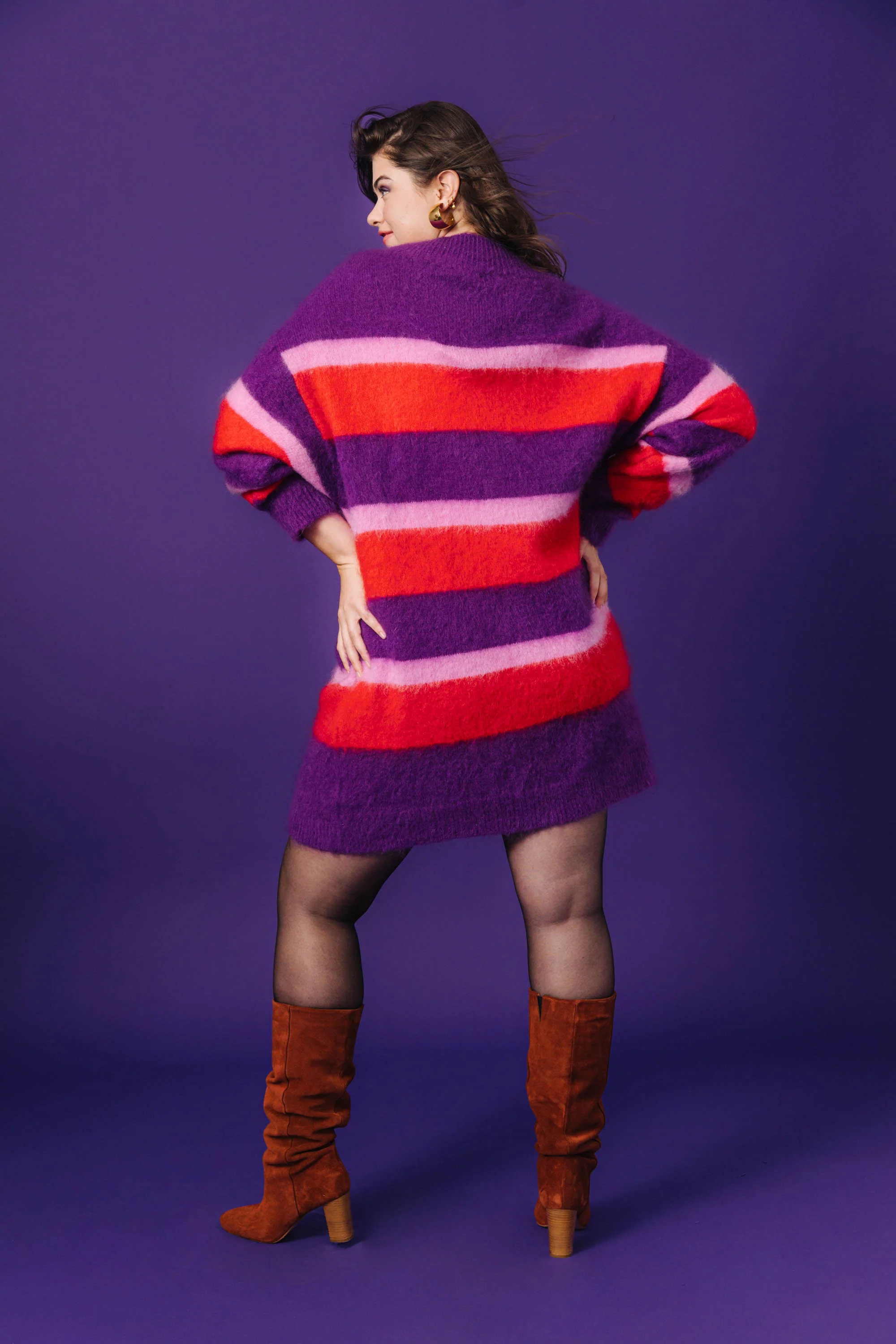 ROBE SACHA STRIPES PURPLE - Image 3