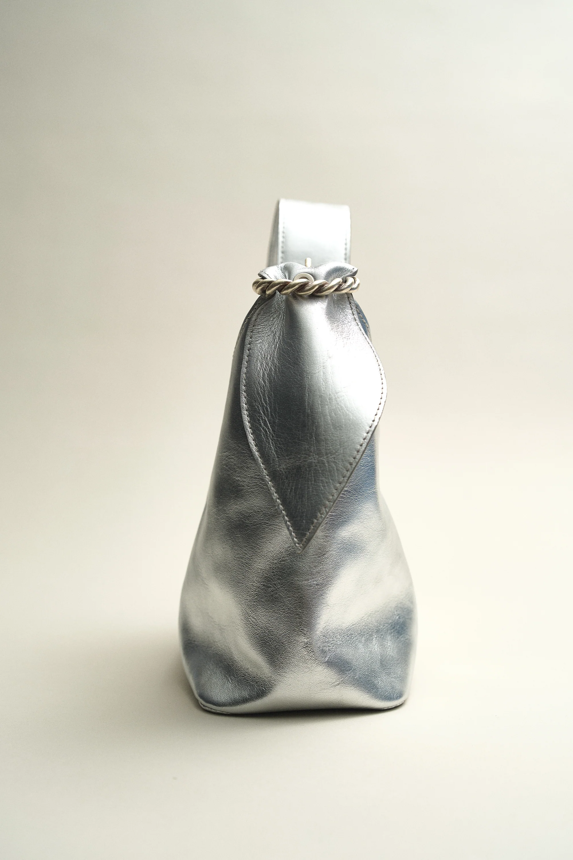 SAC GABY EN CUIR ARGENTE - Image 7