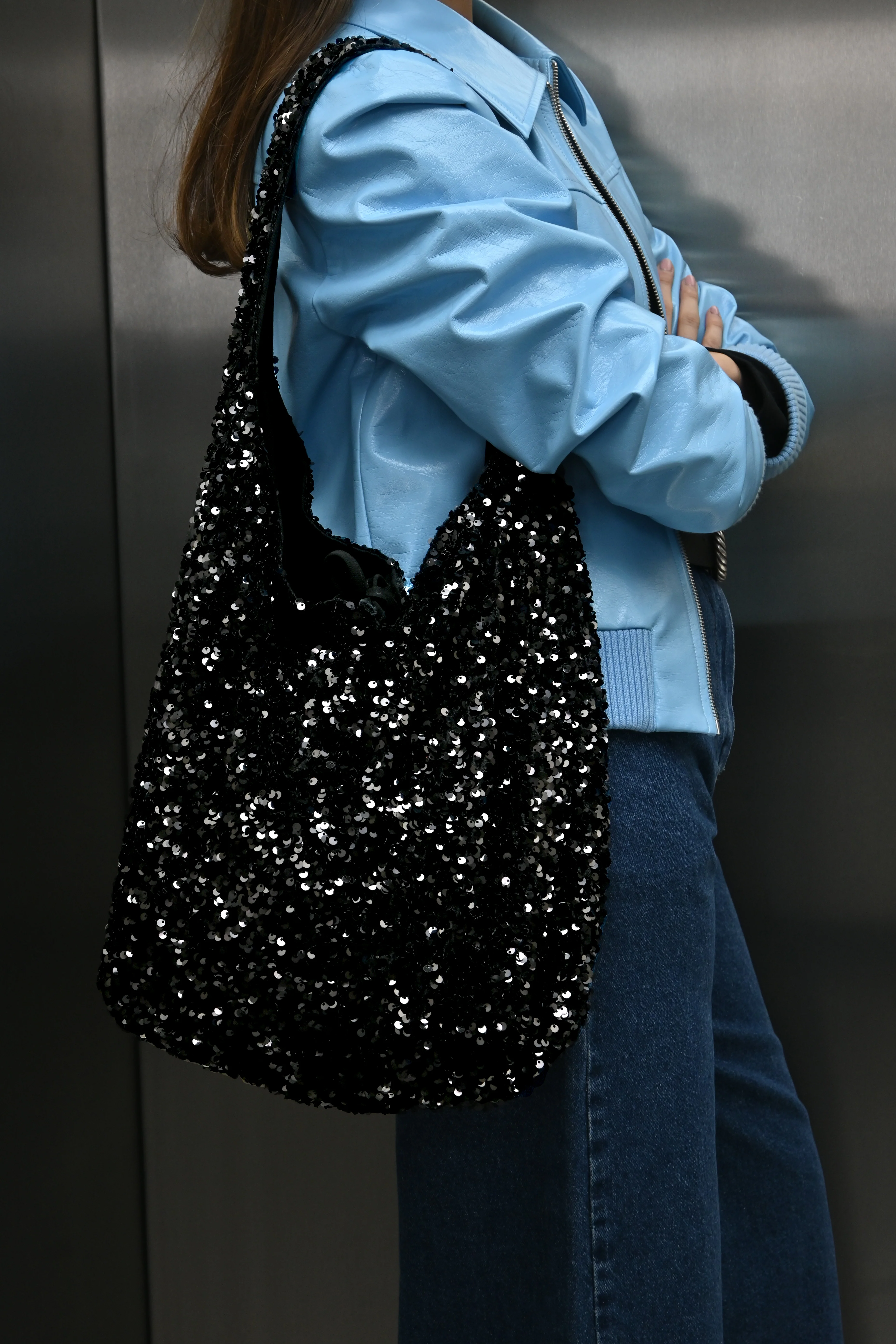 SAC GISELE SEQUINS NOIR - Image 2