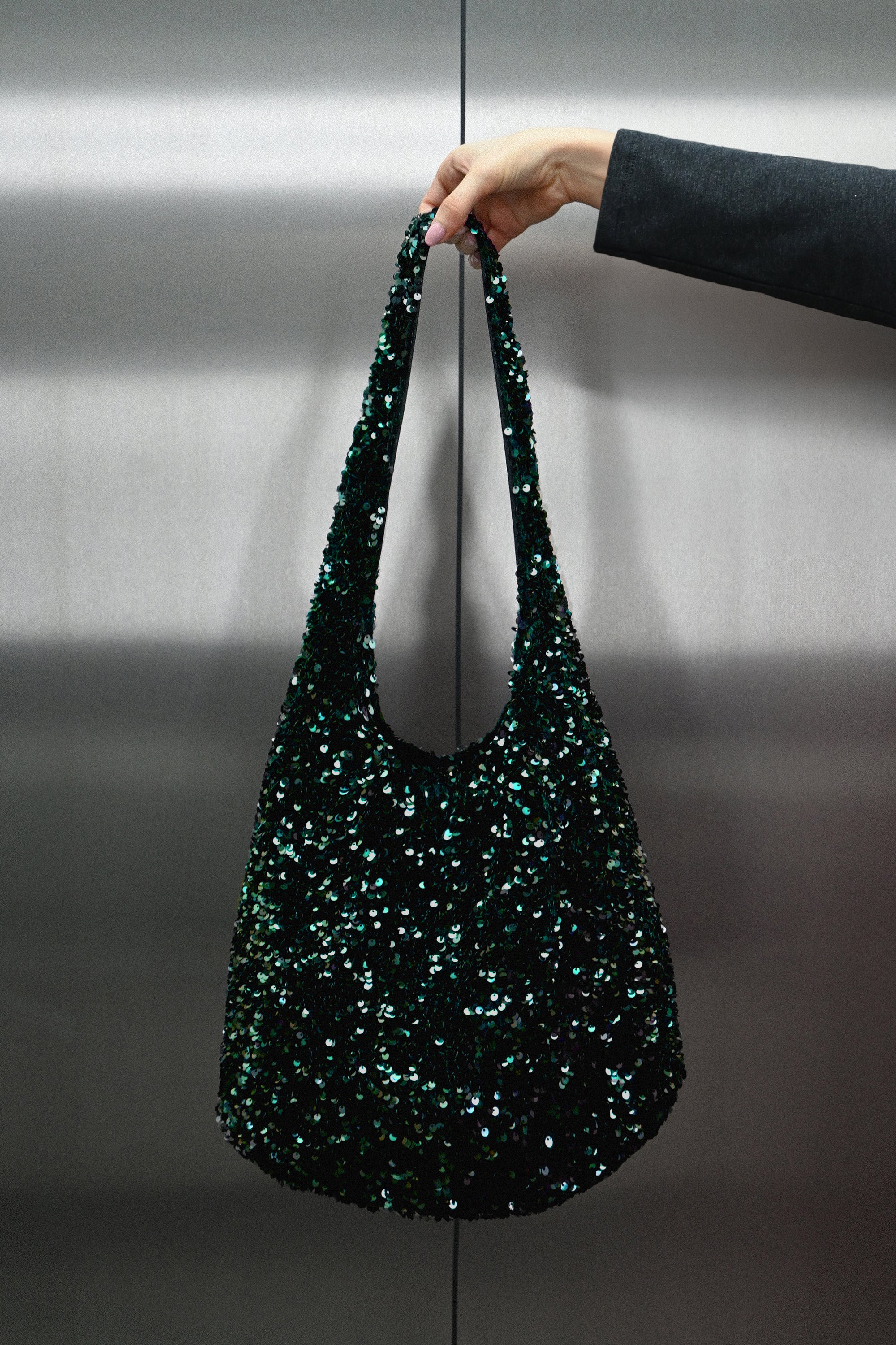 SAC GISĂLE SEQUINS VERTS