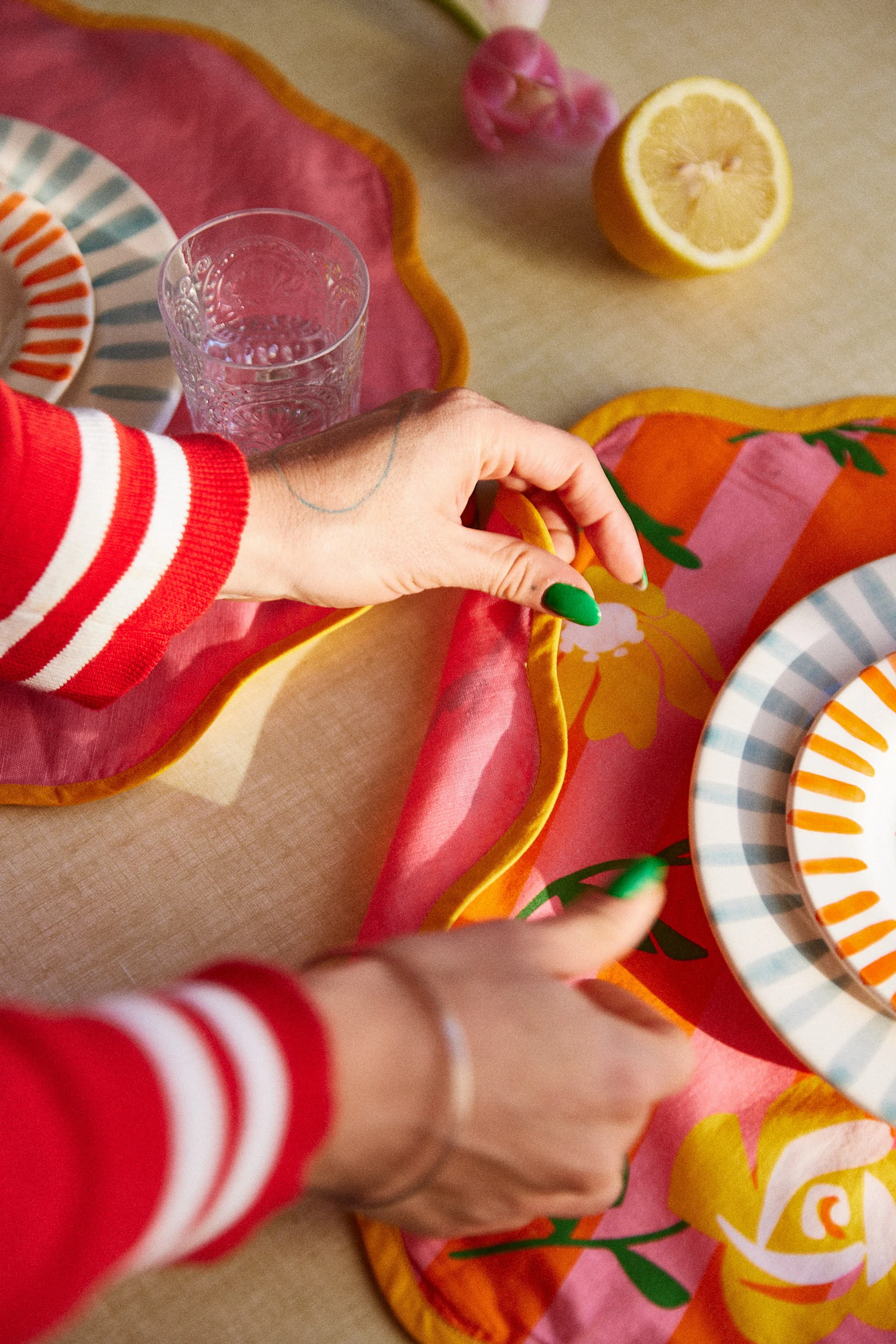 SET DE TABLE JASPER PINK & ORANGE - Image 5
