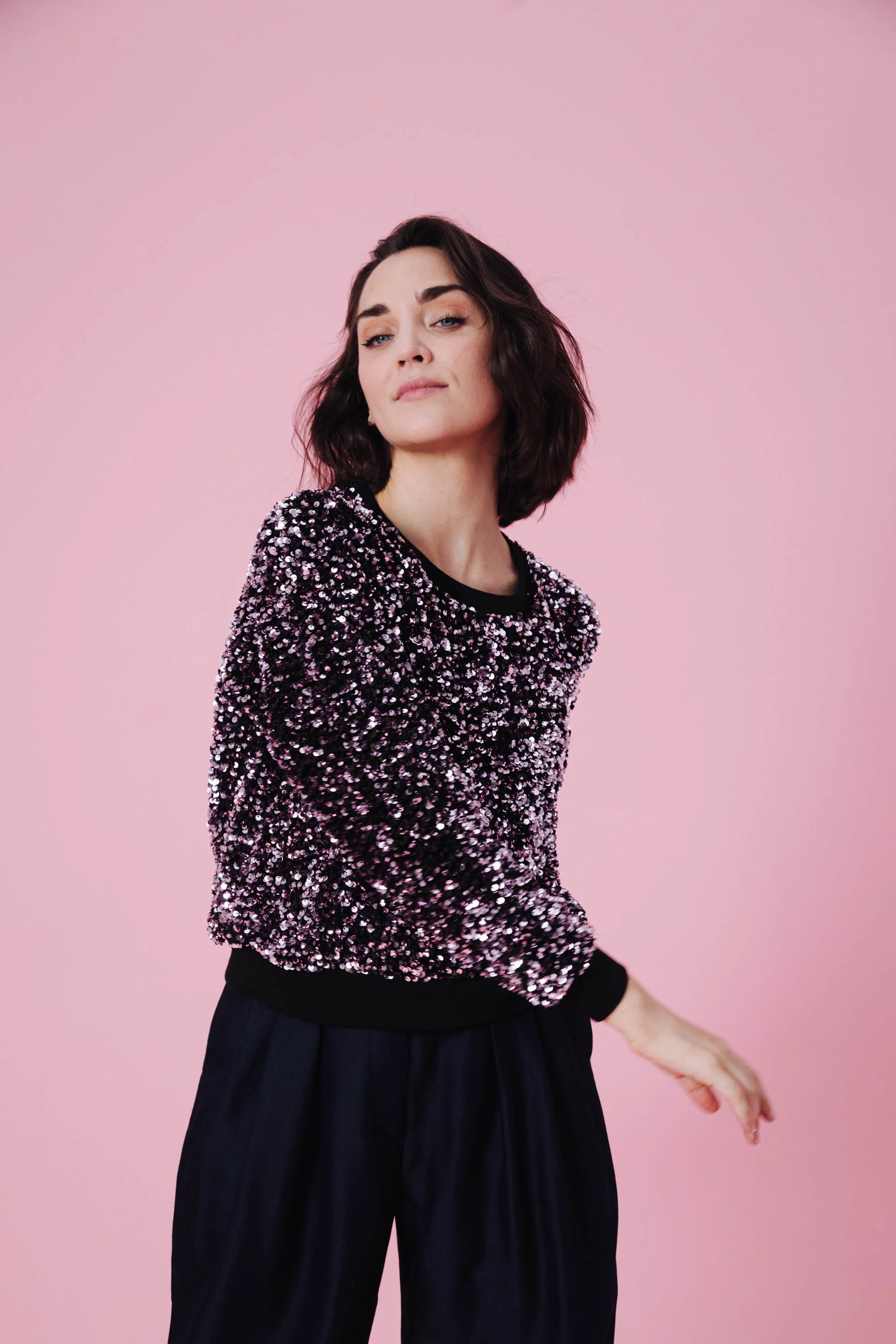 SWEAT HENRI SEQUINS ROSE - Image 2