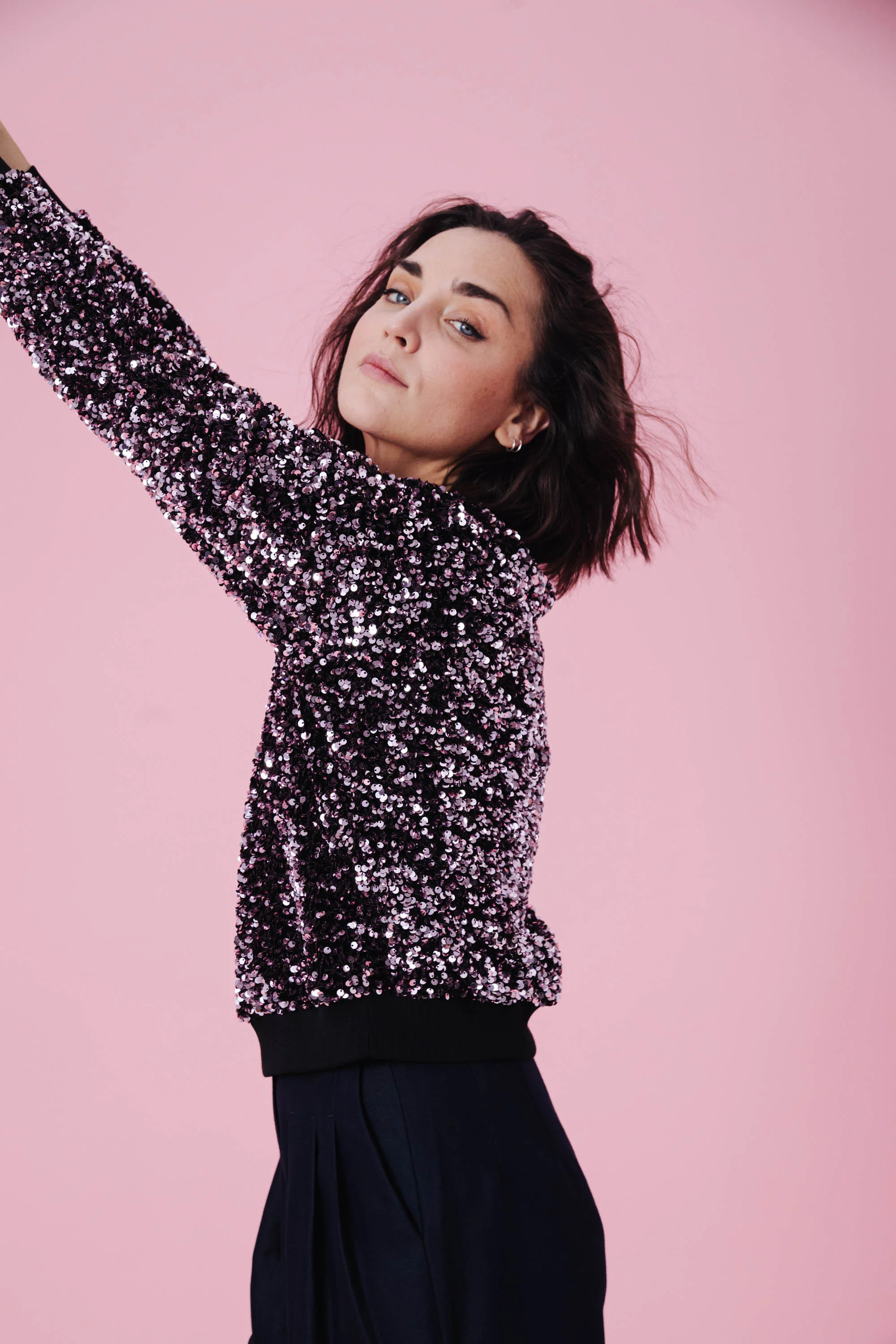 SWEAT HENRI SEQUINS ROSE - Image 4