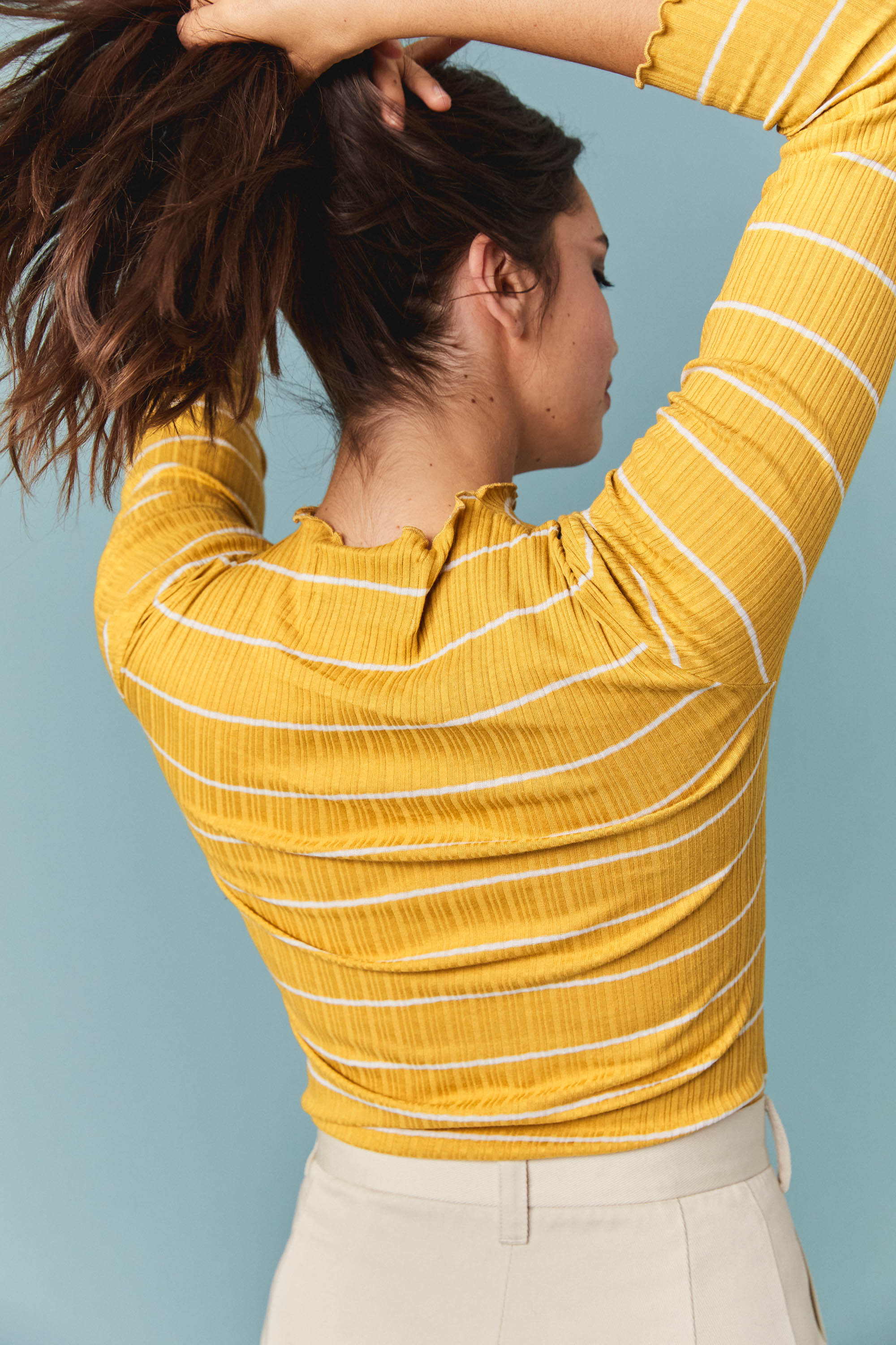 T-SHIRT THAIS RAYURES MOUTARDE - Image 4