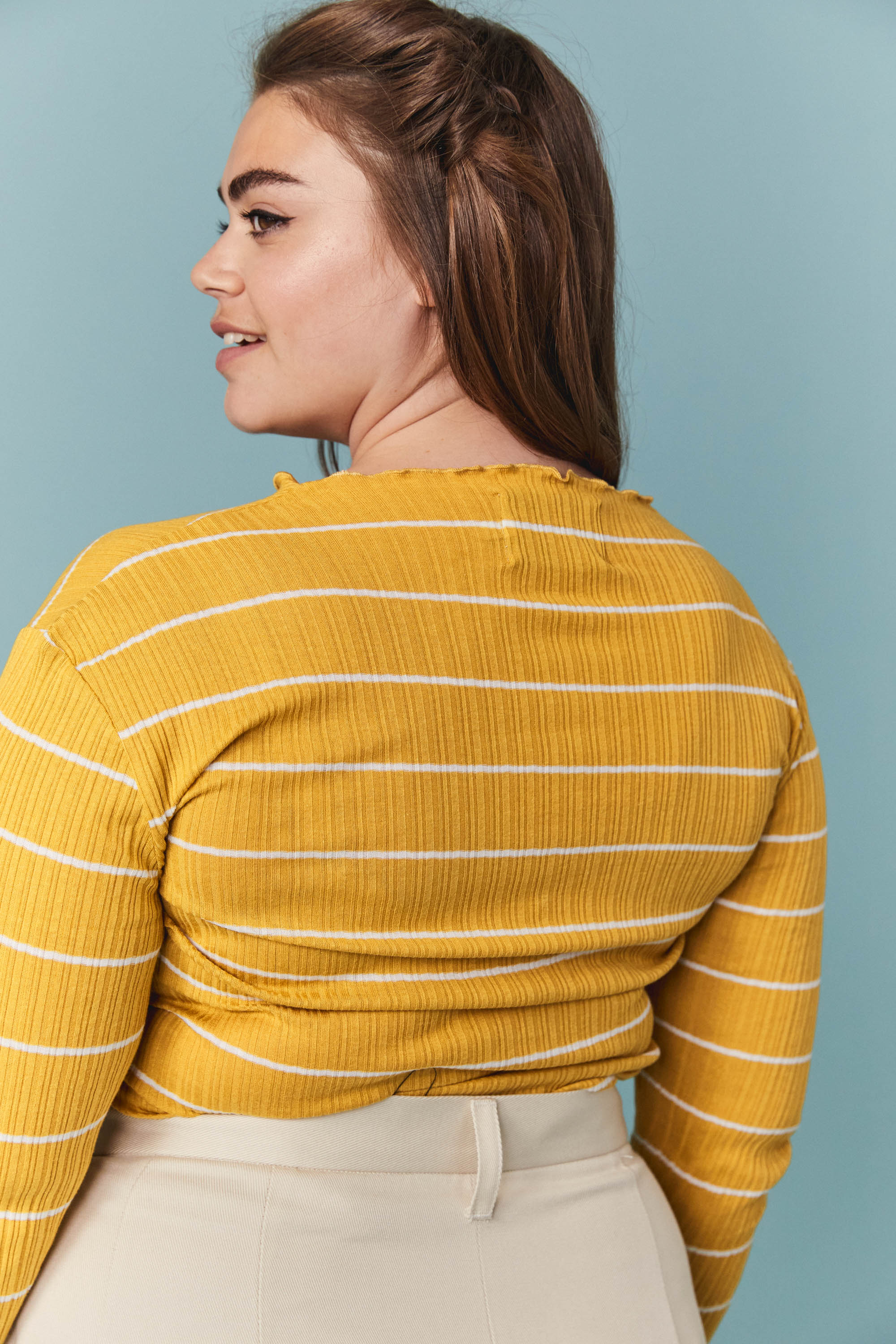 T-SHIRT THAIS RAYURES MOUTARDE - Image 8