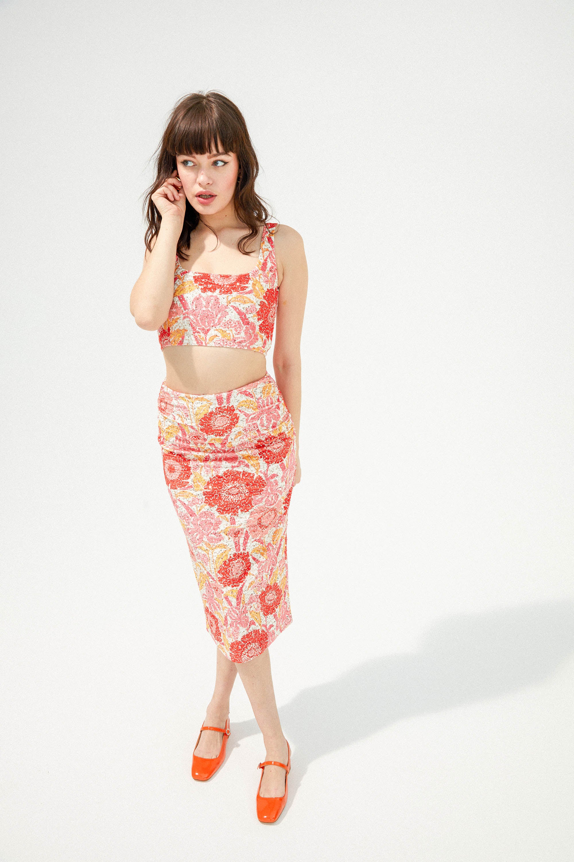 TOP ESMEE SEQUIN IRIS COQUELICOT - Image 5