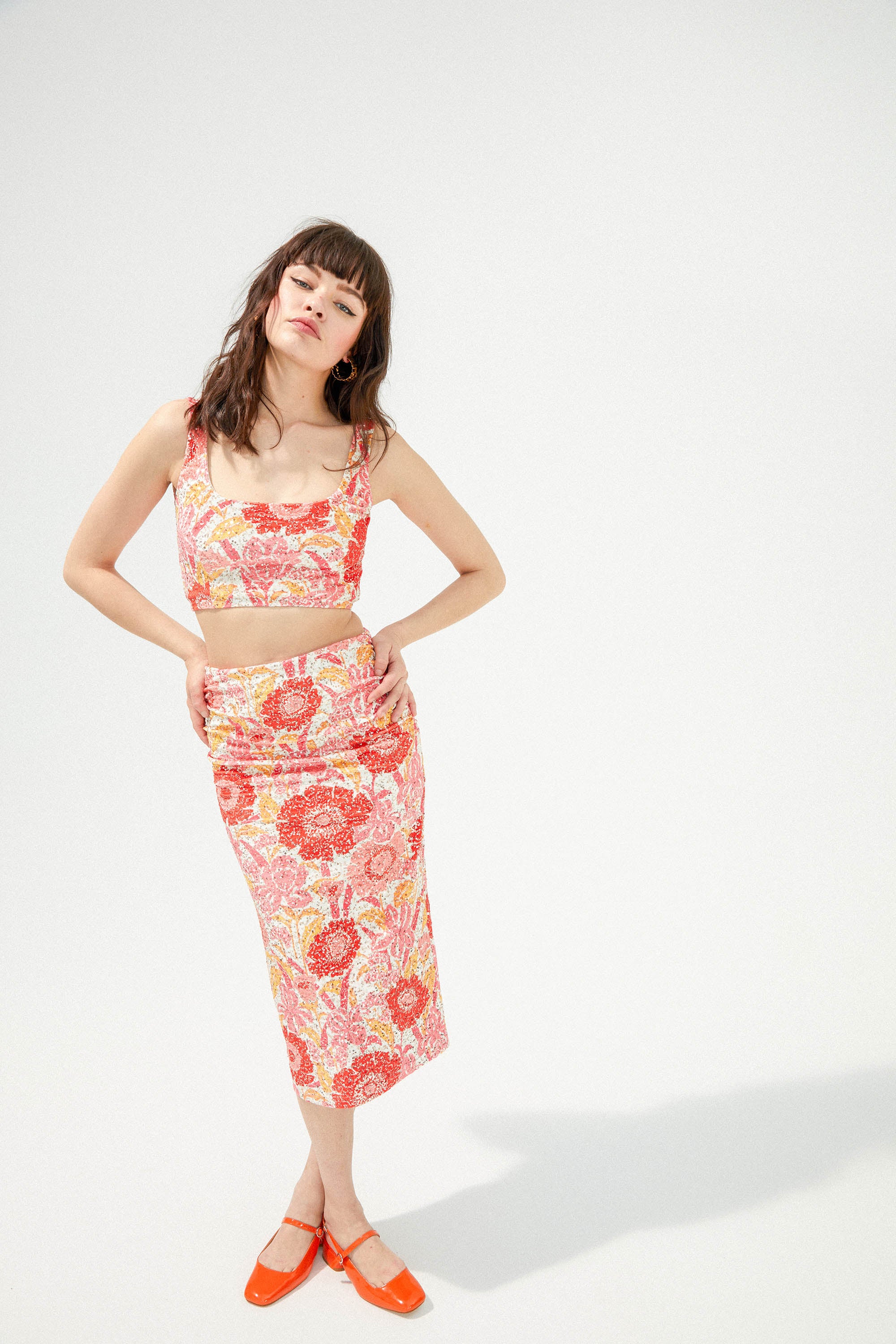 TOP ESMEE SEQUIN IRIS COQUELICOT - Image 6