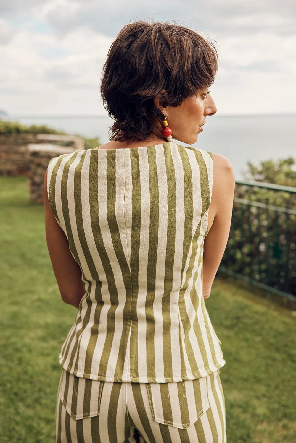 TOP FABIO PISTACCIO STRIPES - Image 4