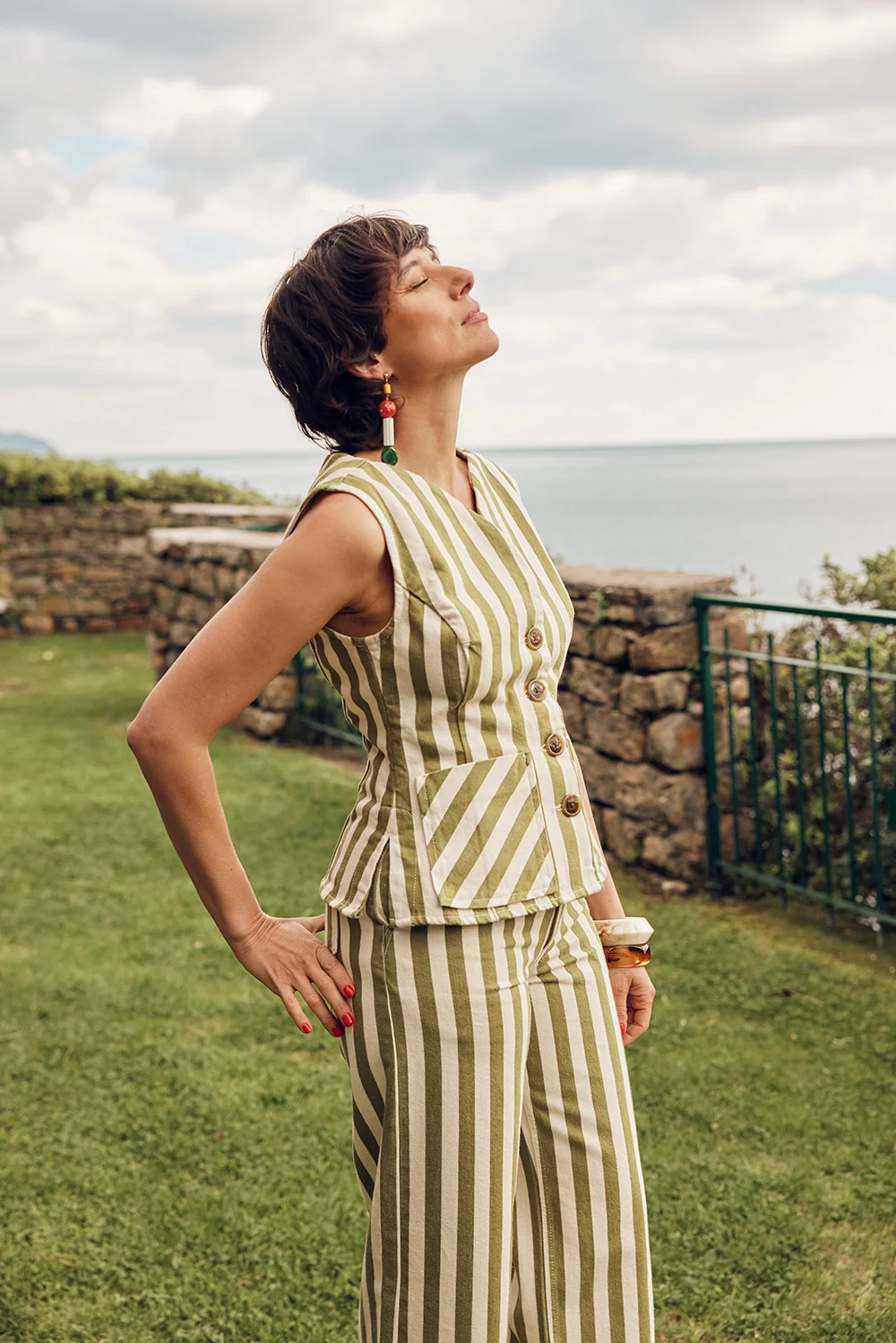 TOP FABIO PISTACCIO STRIPES - Image 5