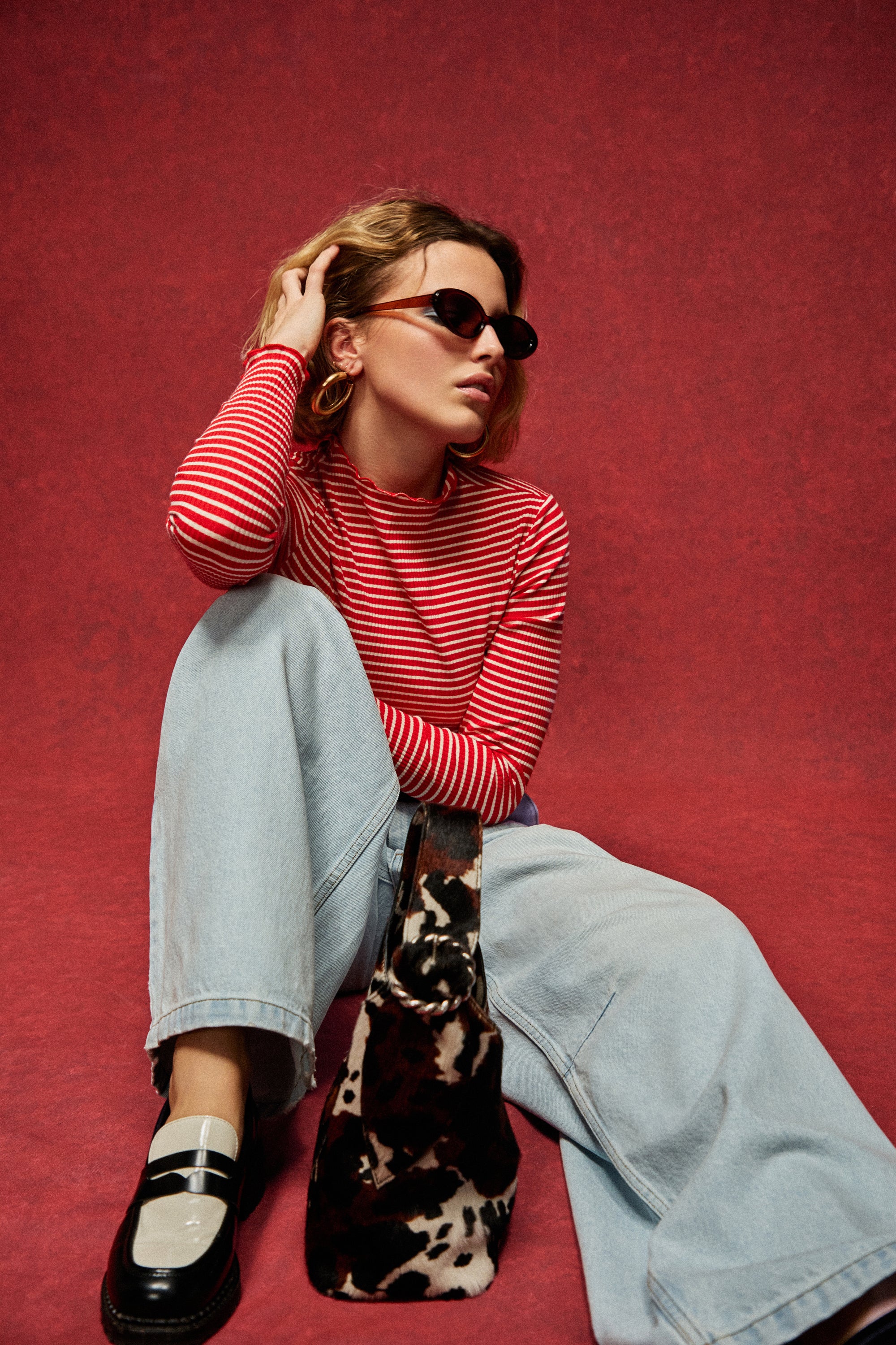 TOP FIFI RAYURE ROUGE - Image 3