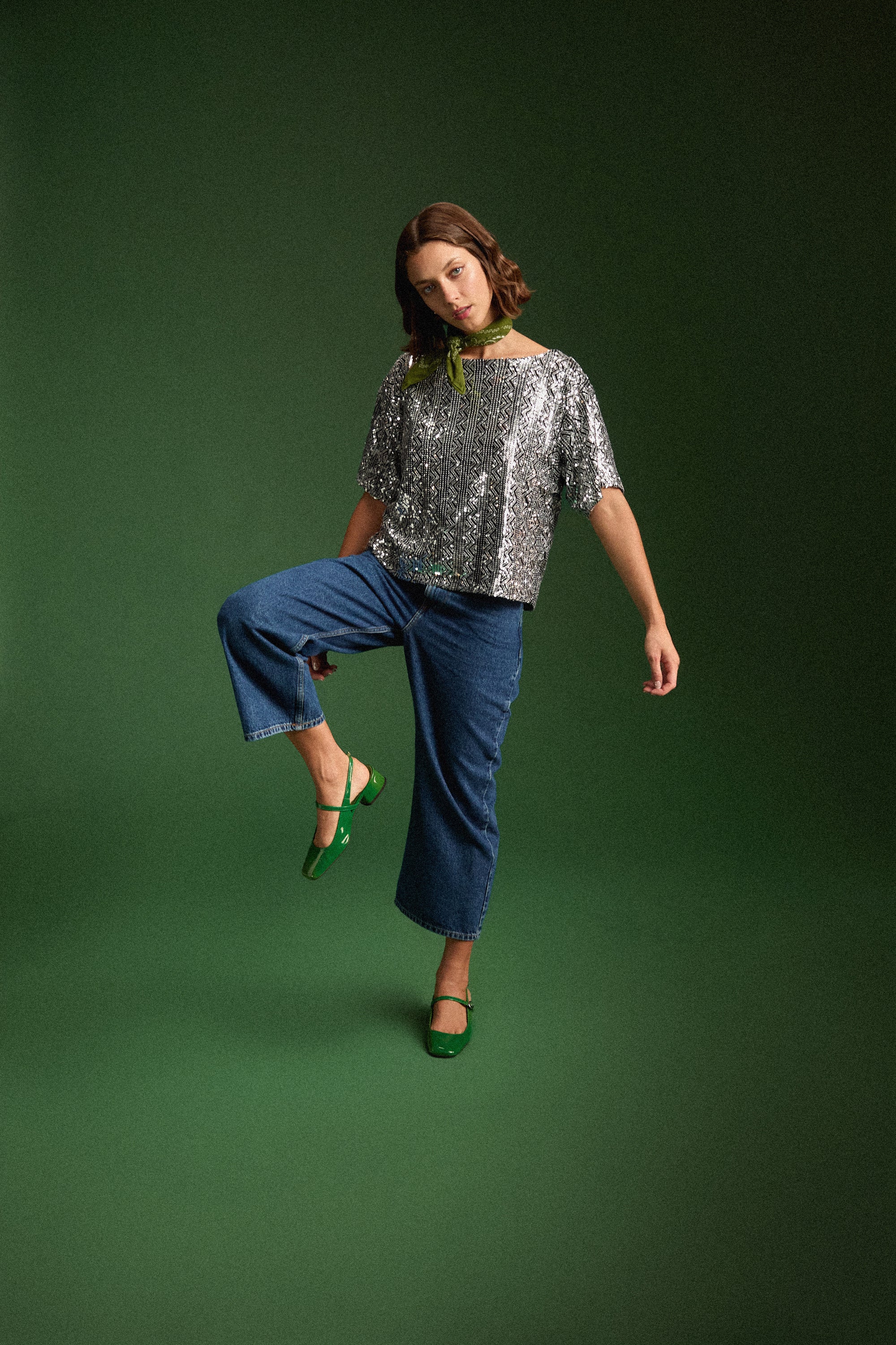 TOP SONIA SEQUINS ARGENTE - Image 5