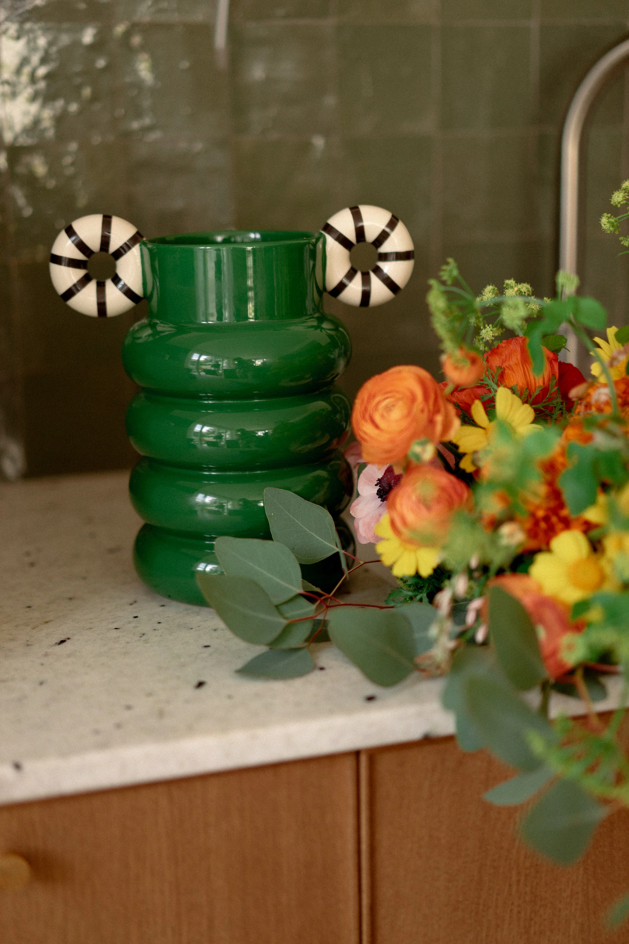 VASE ALLISTAIR GREEN STRIPES - Image 3