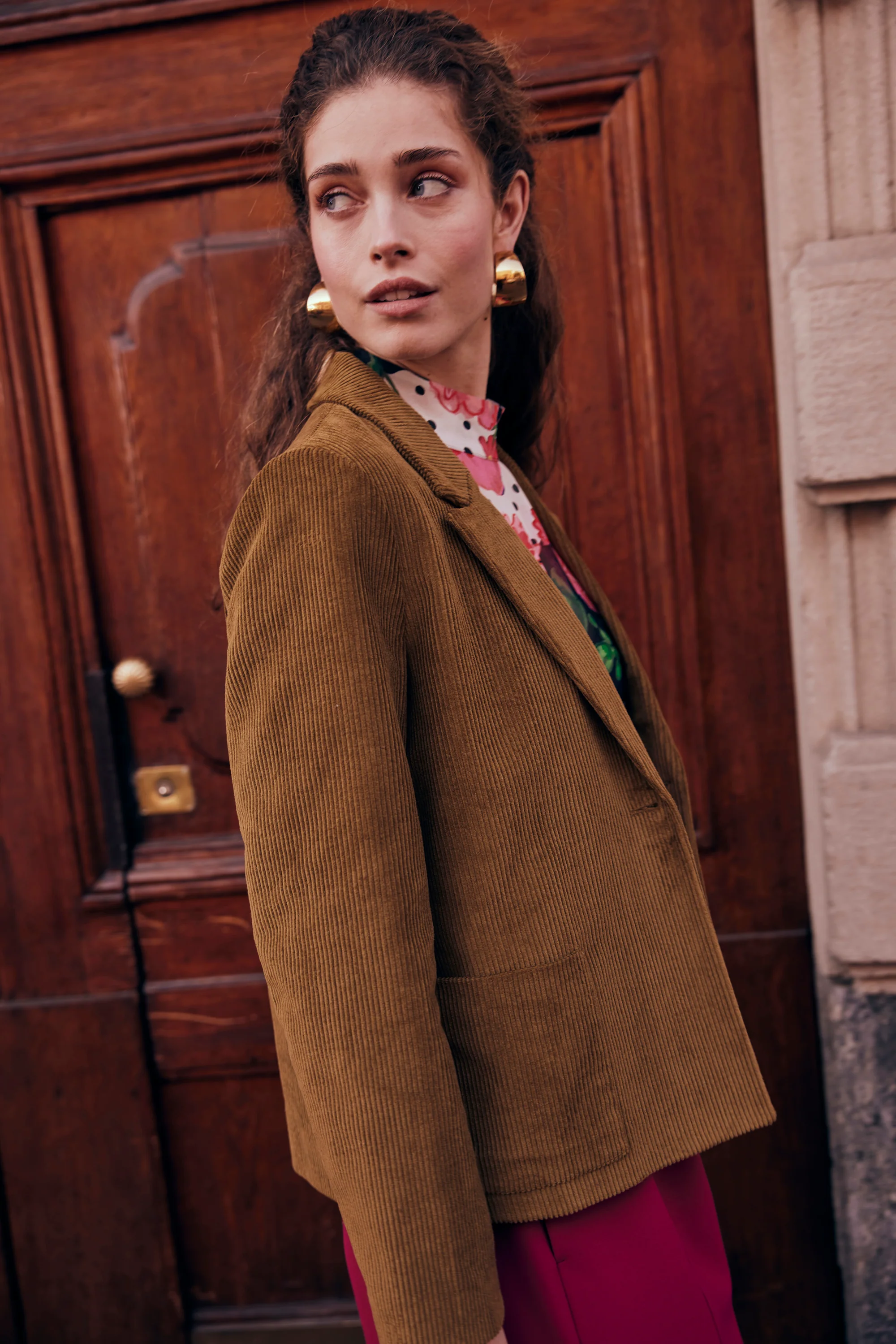 VESTE SOKO VELOURS KAKI - Image 3