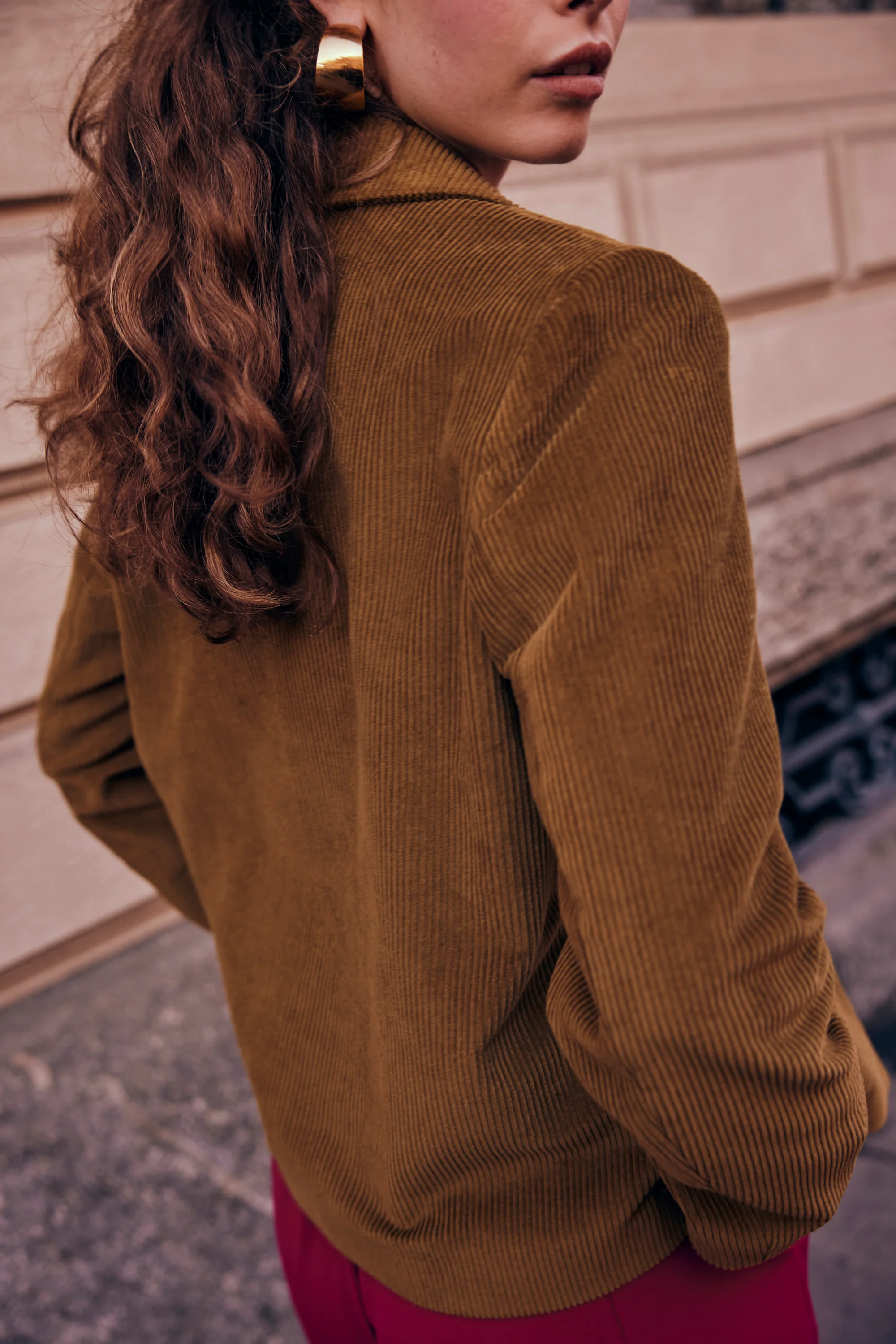 VESTE SOKO VELOURS KAKI - Image 4