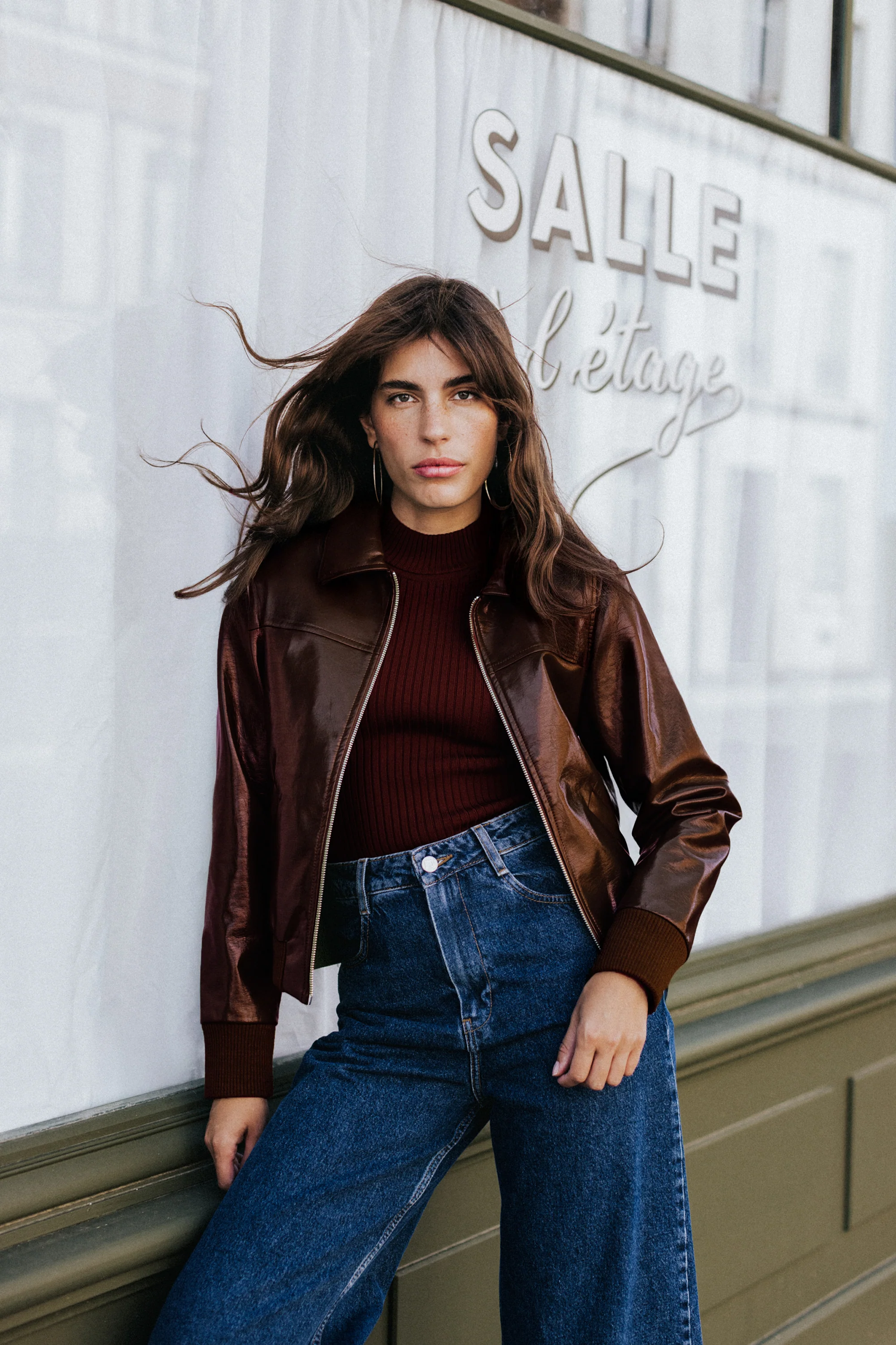 VESTE WILLY VINYLE MARRON - Image 8