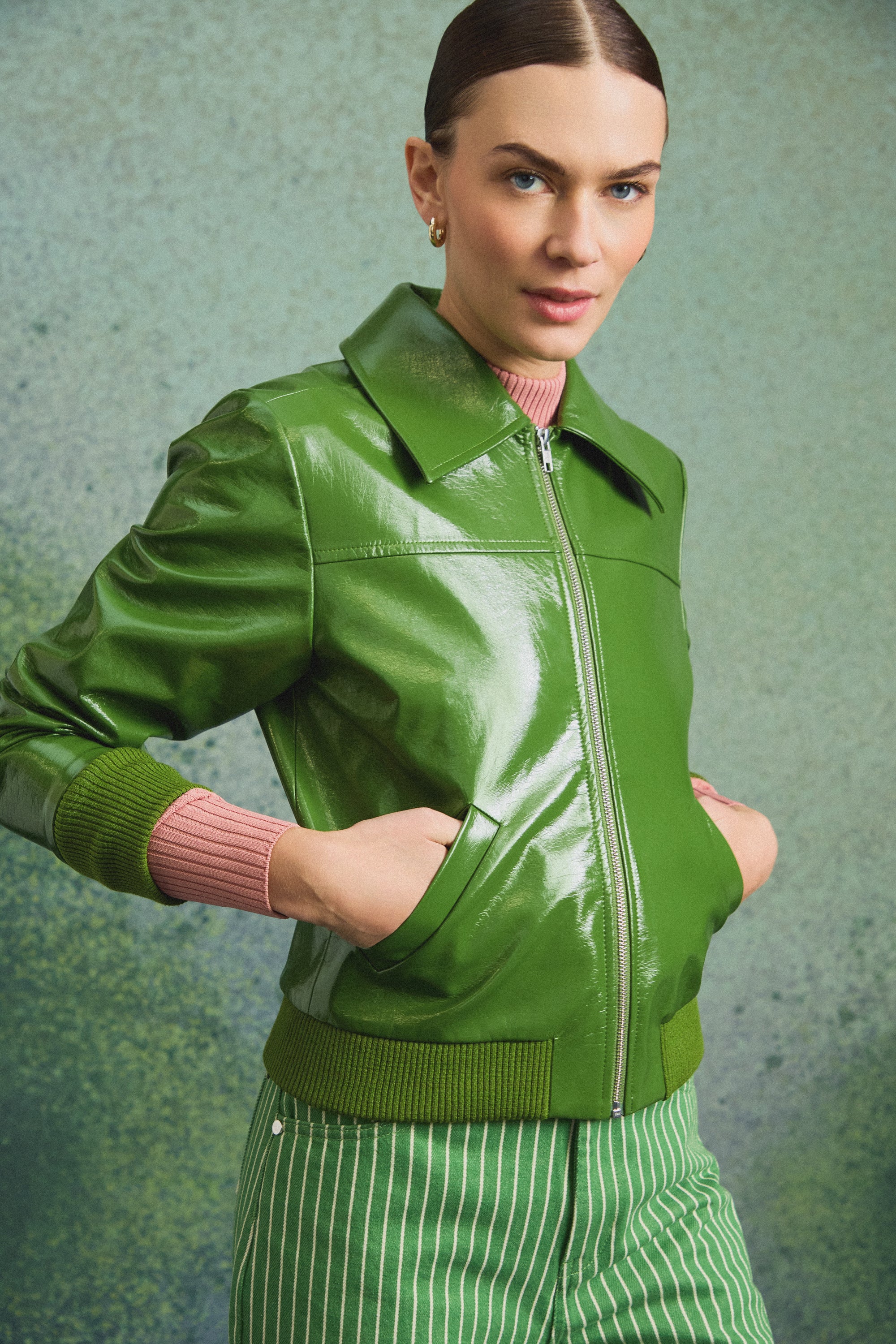 VESTE WILLY VINYLE OLIVE - Image 3