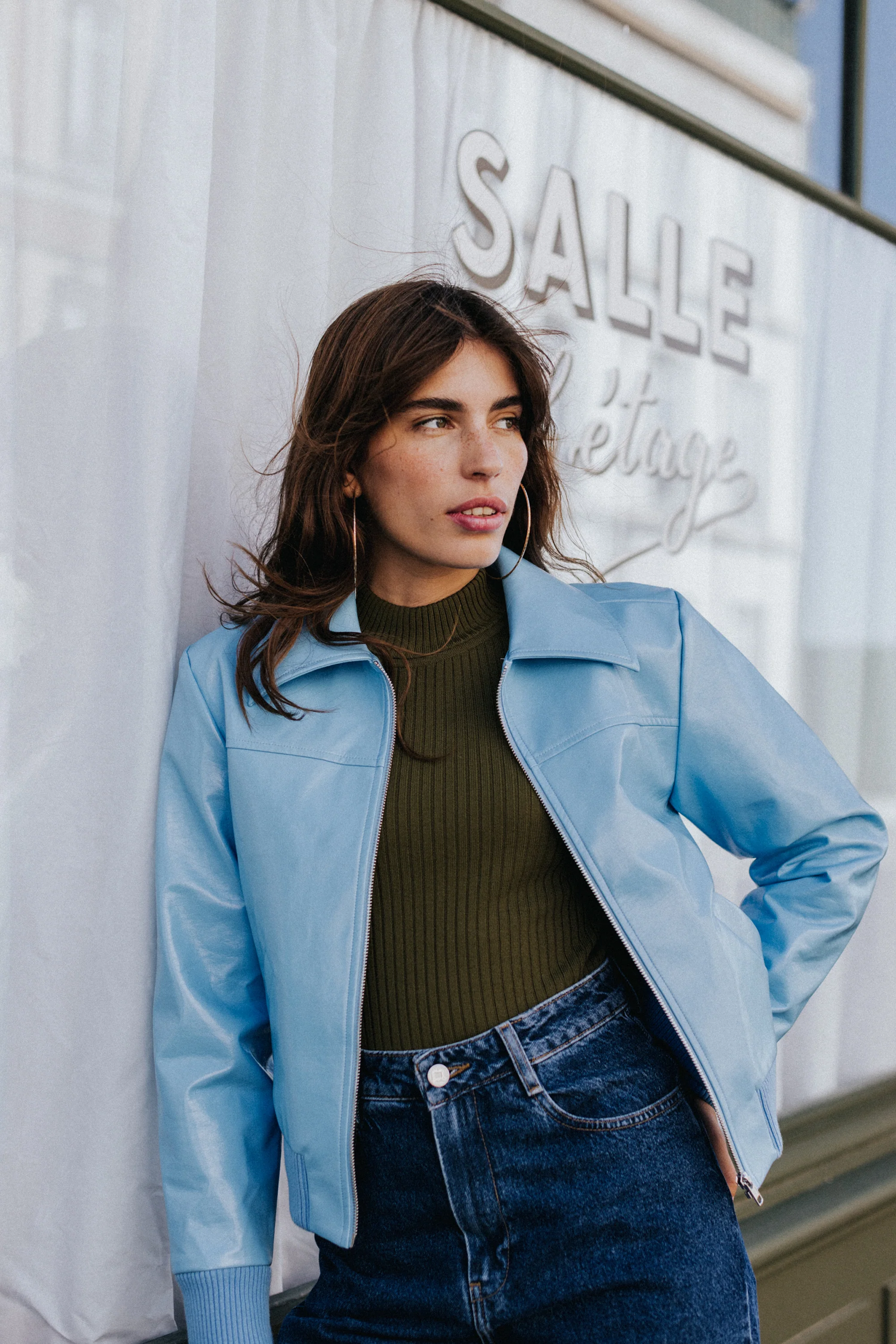VESTE WILLY VINYLE BLEU - Image 4